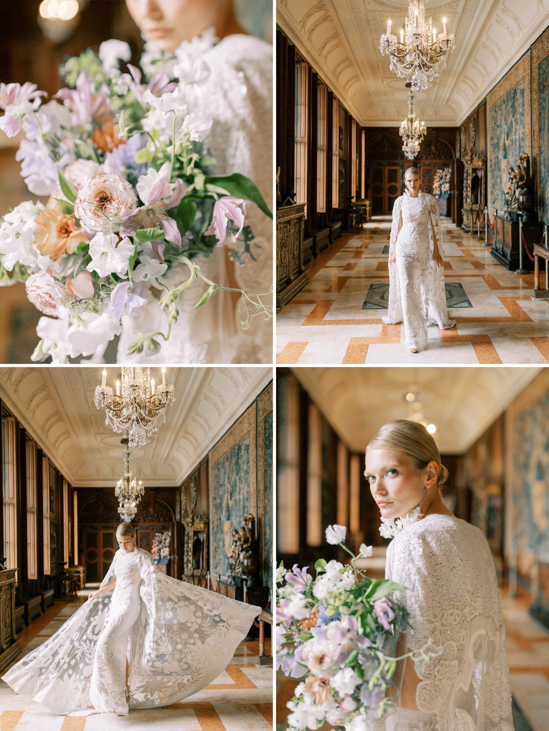 This opulent editorial photographed at The Anderson House in Washington, DC features four unique gowns by designer Naeem Khan.