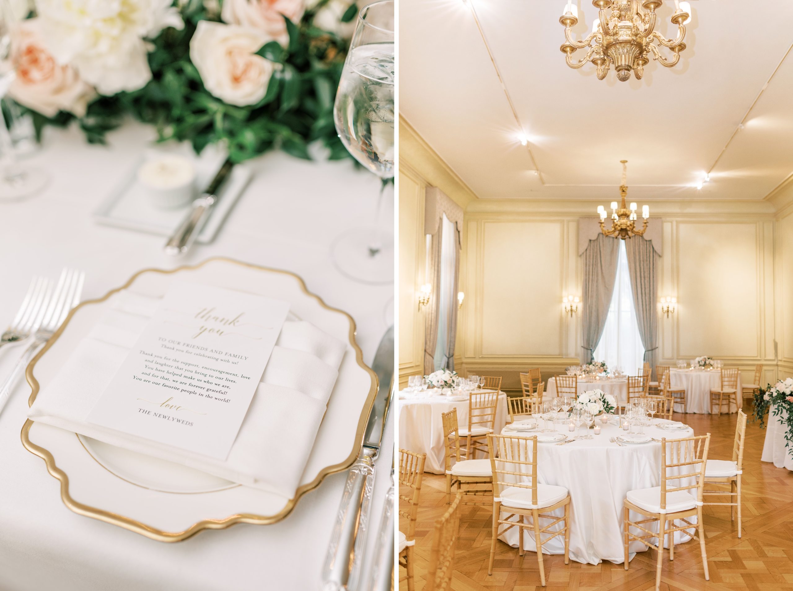 Reception at a Meridian House wedding in Washington, DC