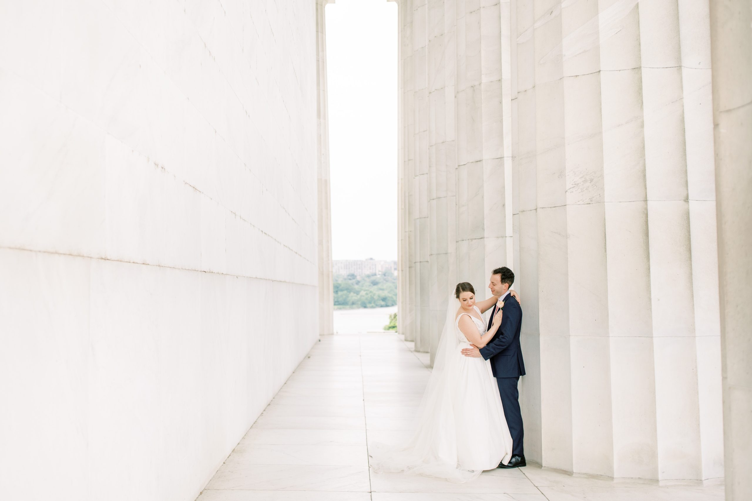An intimate spring wedding elopement at the War Memorial in Washington, DC photographed by Alicia Lacey and planned by SRS Events.