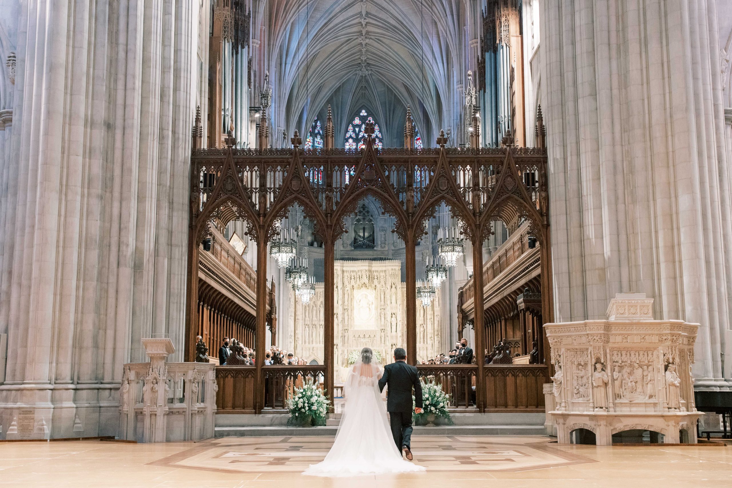 Wedding Ceremony for a Washington National Cathedral wedding in Washington, DC
