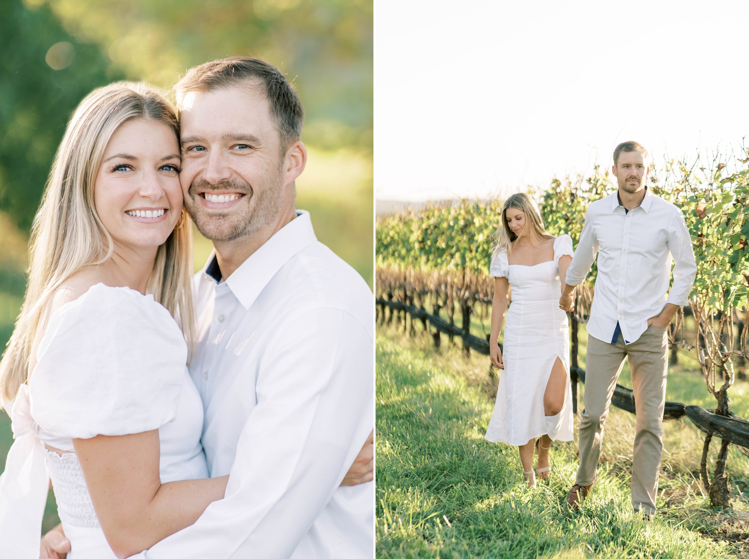 A golden hour engagement session at one of Virginia's most stunning vineyards, Stone Tower Winery, in Leesburg, VA.