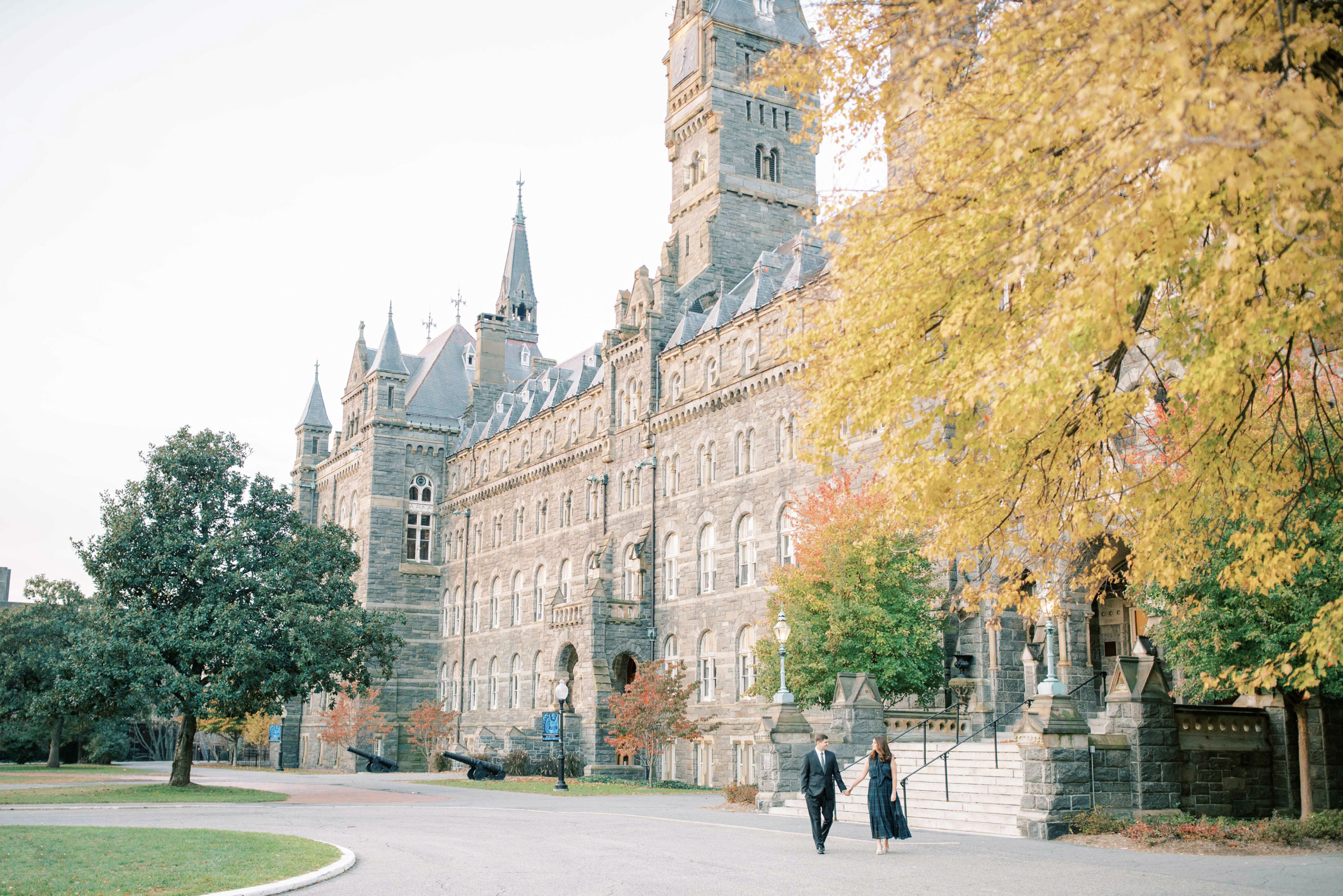A classic Georgetown University Engagement Session in Washington, DC by wedding photographer Alicia Lacey.