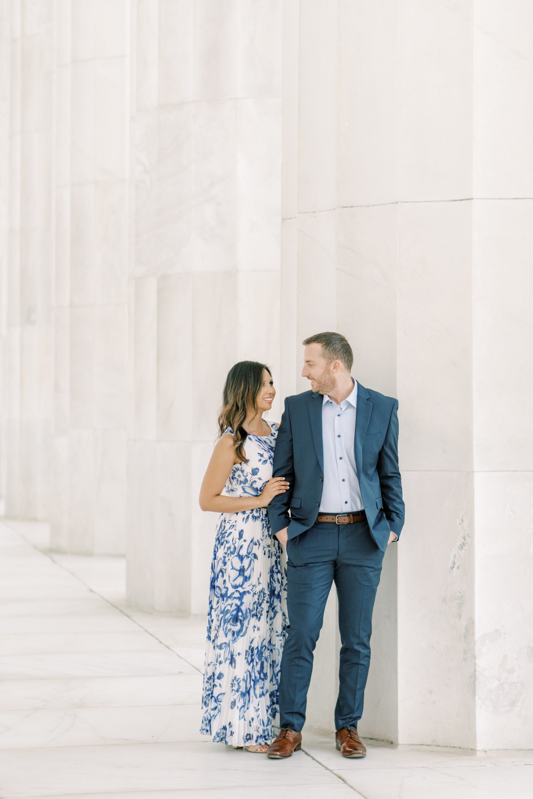 Engagement photos captured at the iconic monuments across Washington, DC by wedding photographer Alicia Lacey.