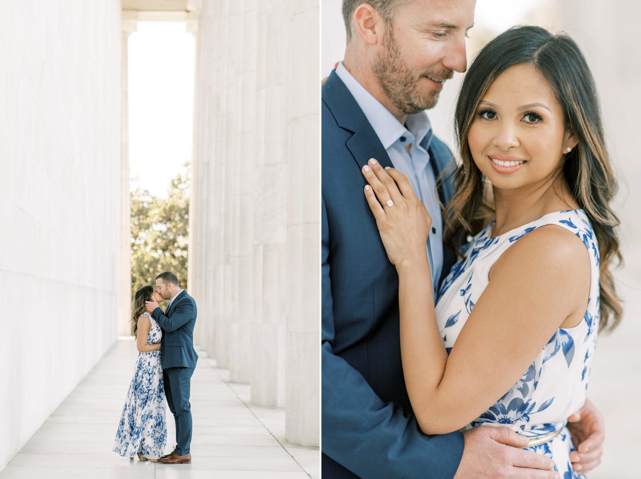 Engagement photos captured at the iconic monuments across Washington, DC by wedding photographer Alicia Lacey.