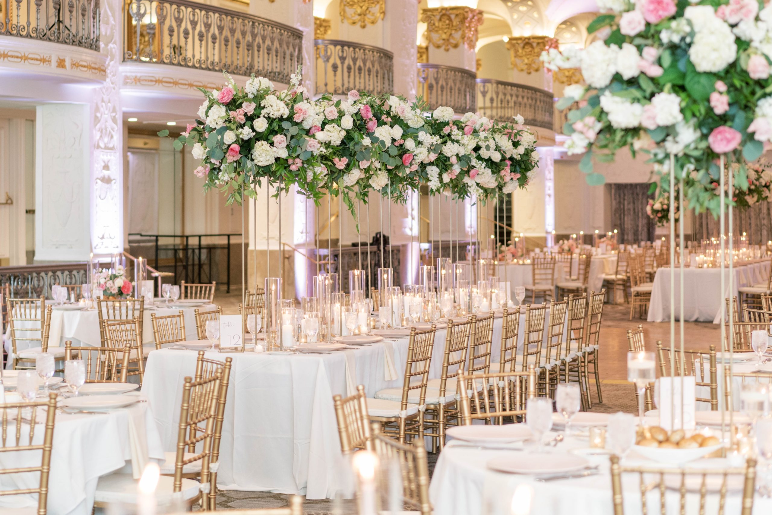 A stunning summer wedding at the Mayflower Hotel in Washington, DC with portraits at the iconic Lincoln Memorial.
