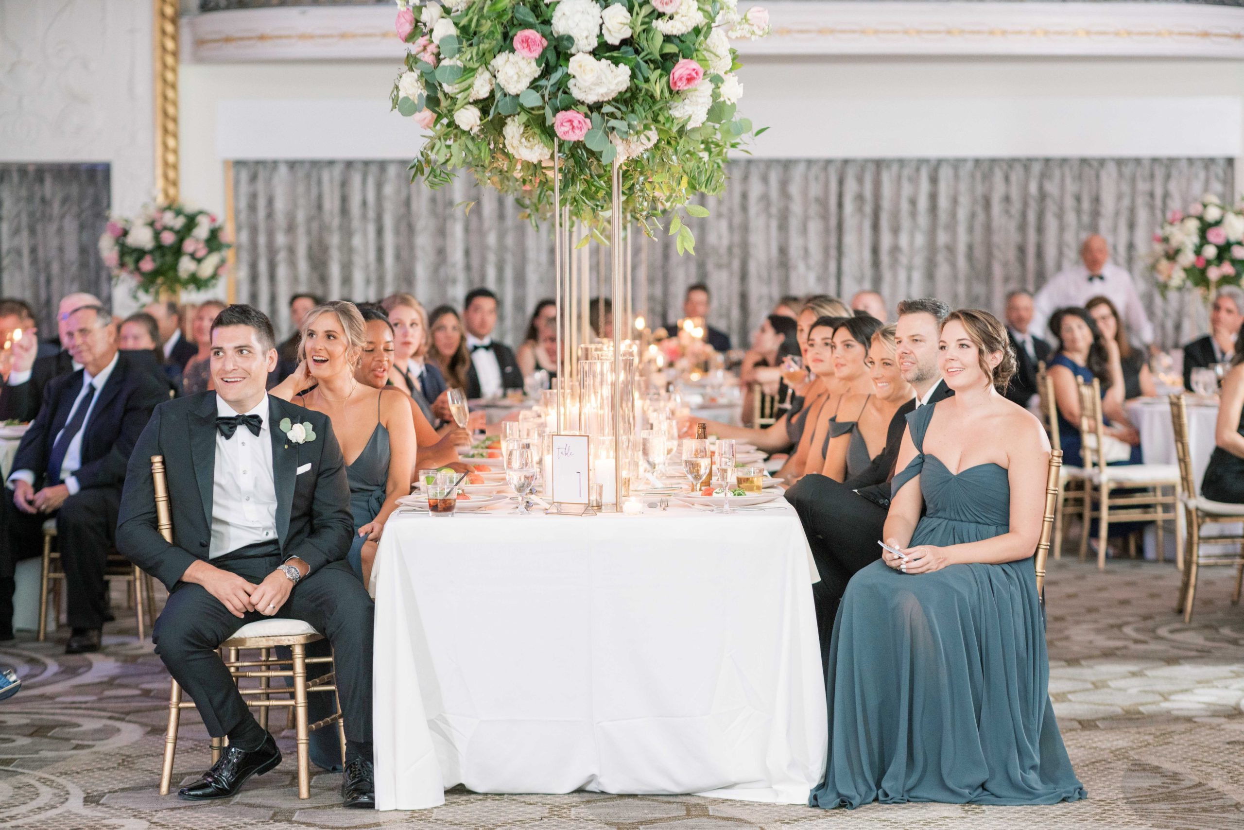 A stunning summer wedding at the Mayflower Hotel in Washington, DC with portraits at the iconic Lincoln Memorial. 