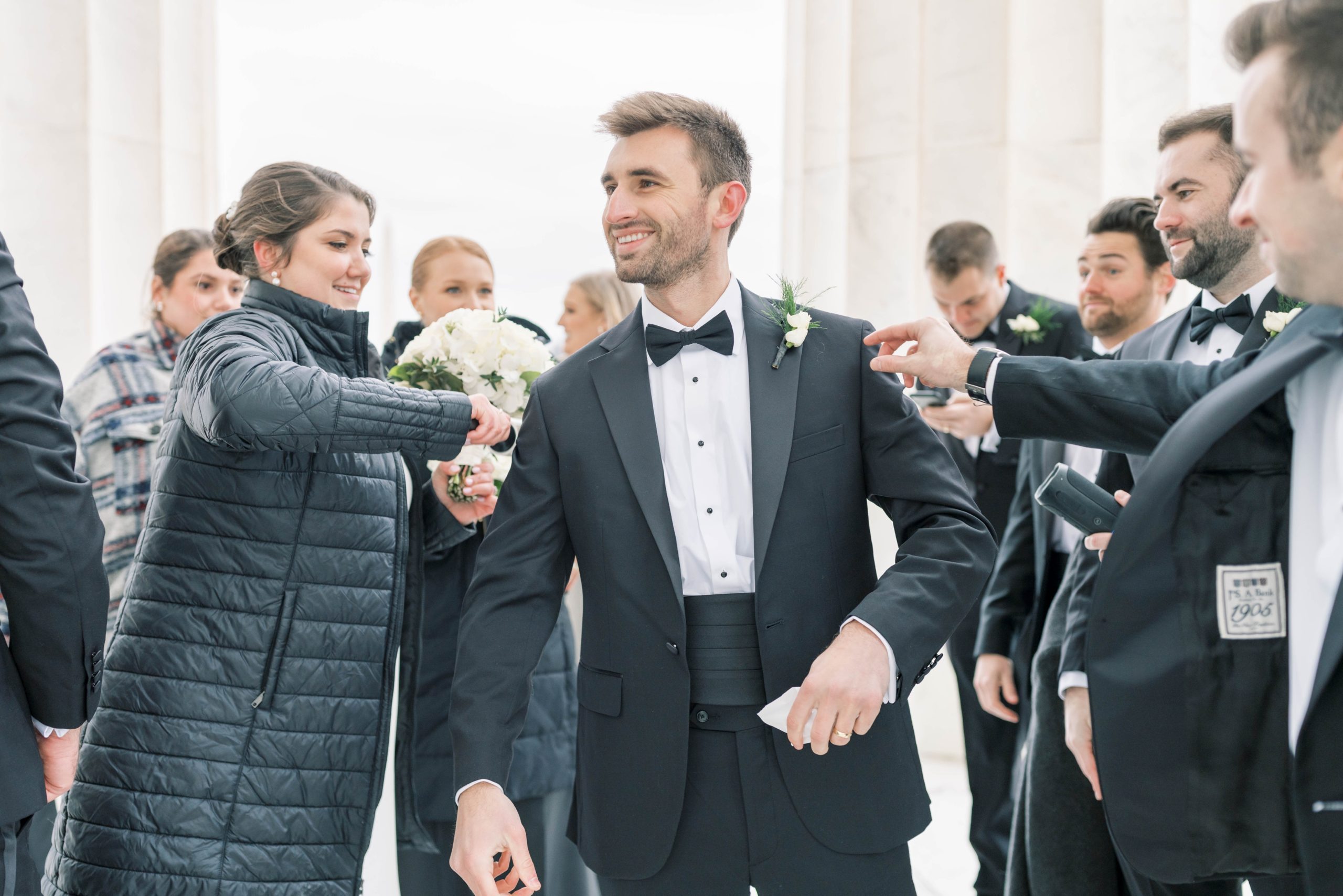 An elegant wintry wedding at the Mayflower Hotel in Washington, DC.