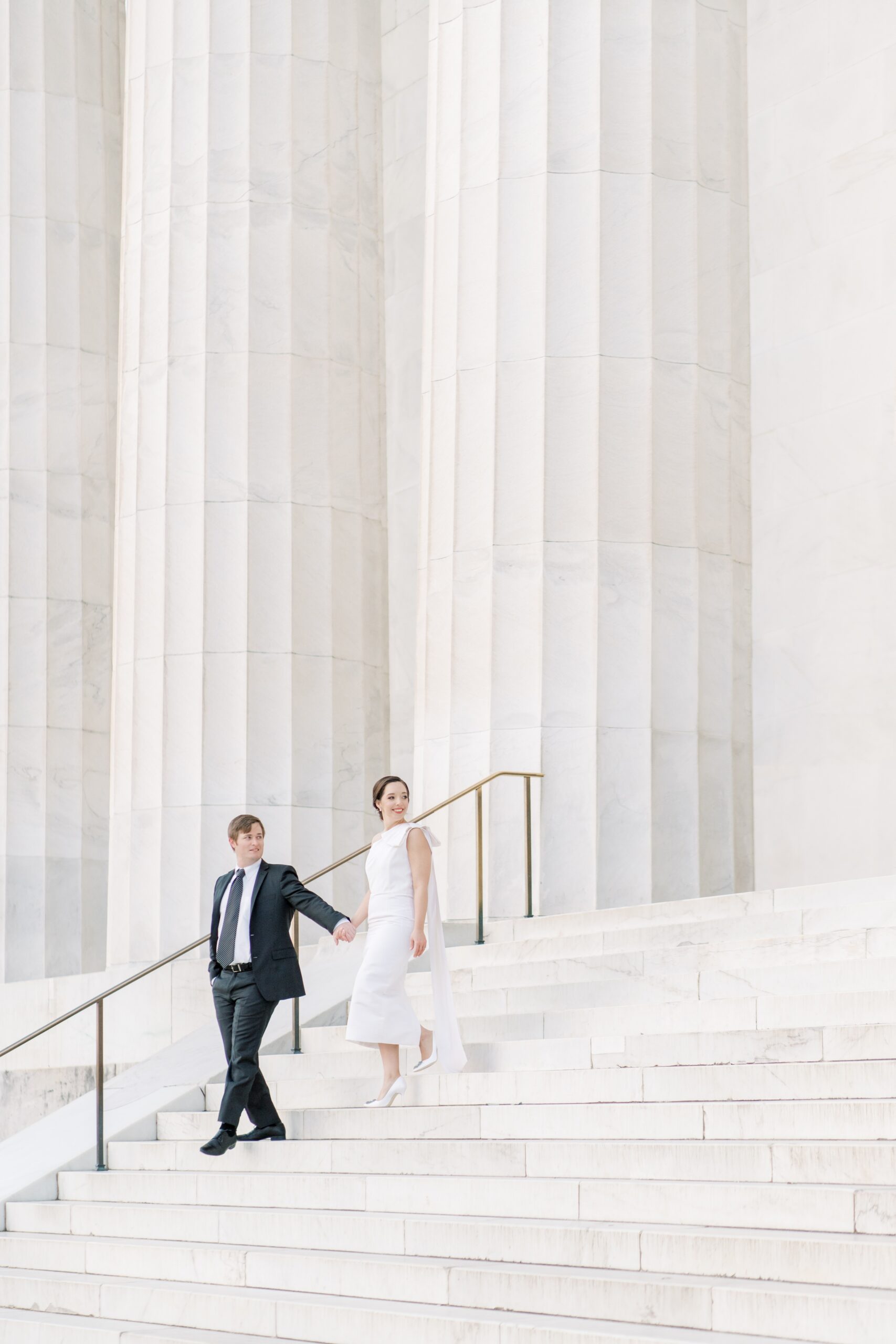 Lincoln Memorial engagement photos at sunrise in Washington, DC