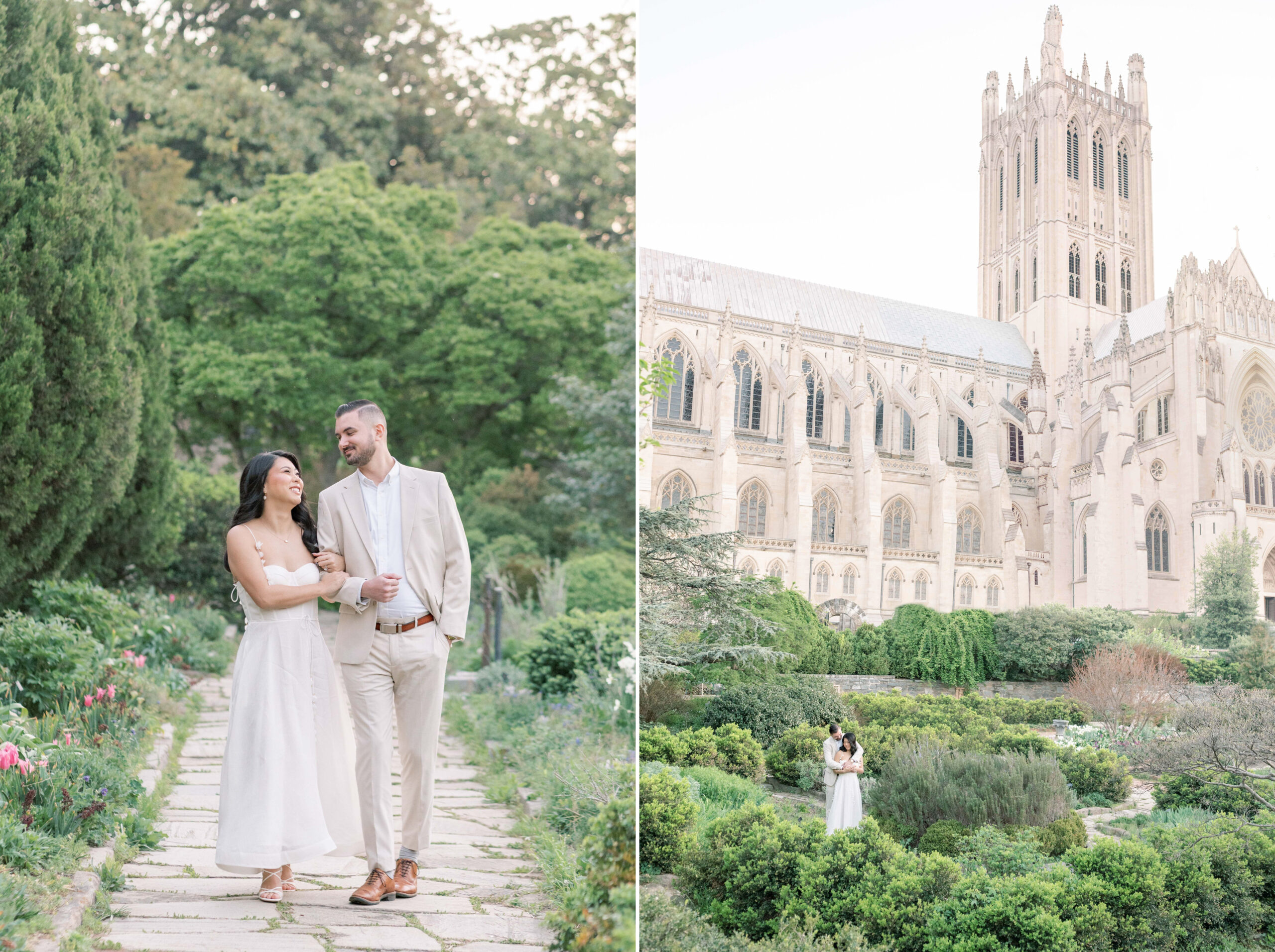 A stunning set of wedding anniversary portraits captured at the National Cathedral in Washington, DC.