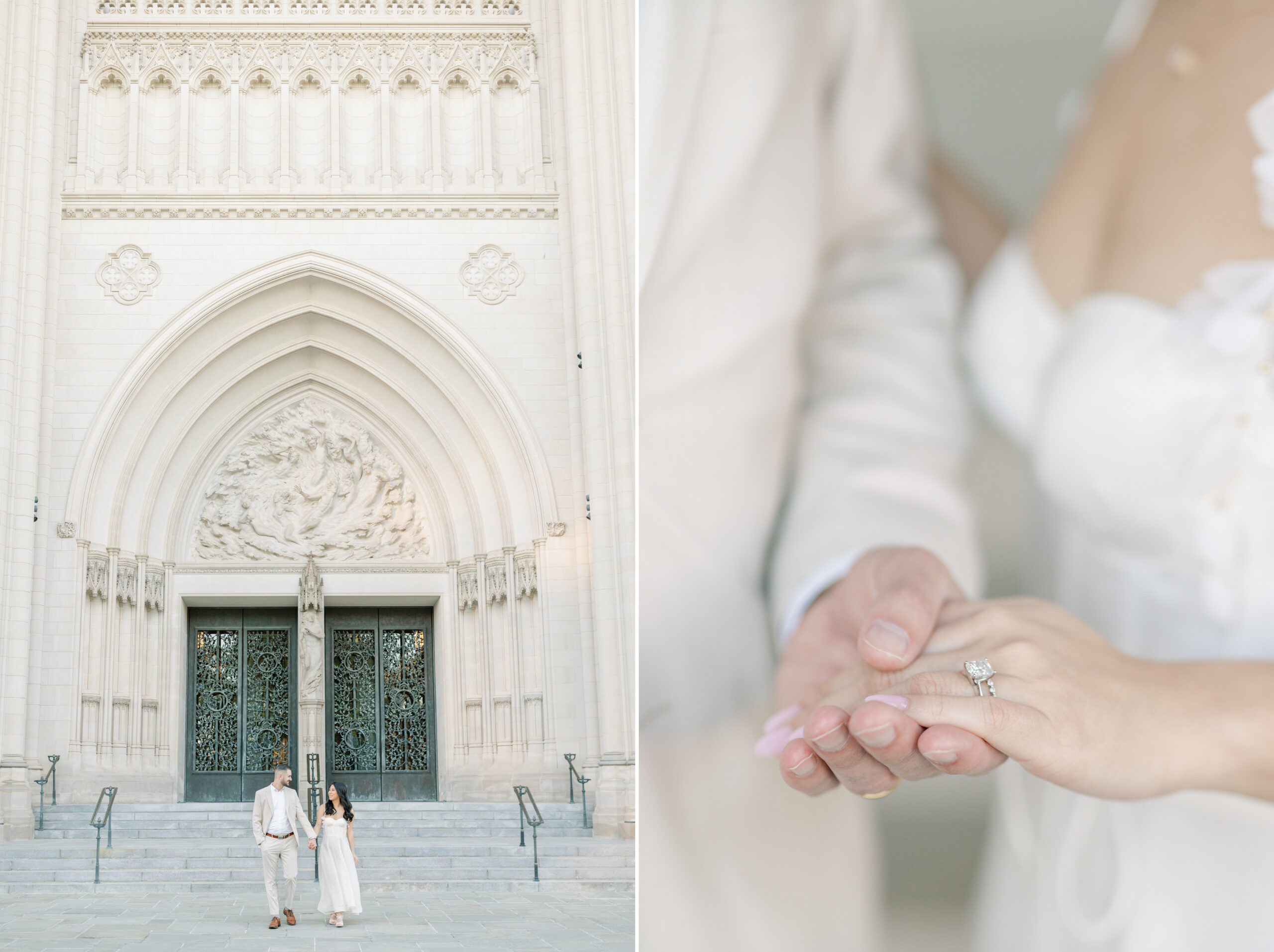 A stunning set of wedding anniversary portraits captured at the National Cathedral in Washington, DC.