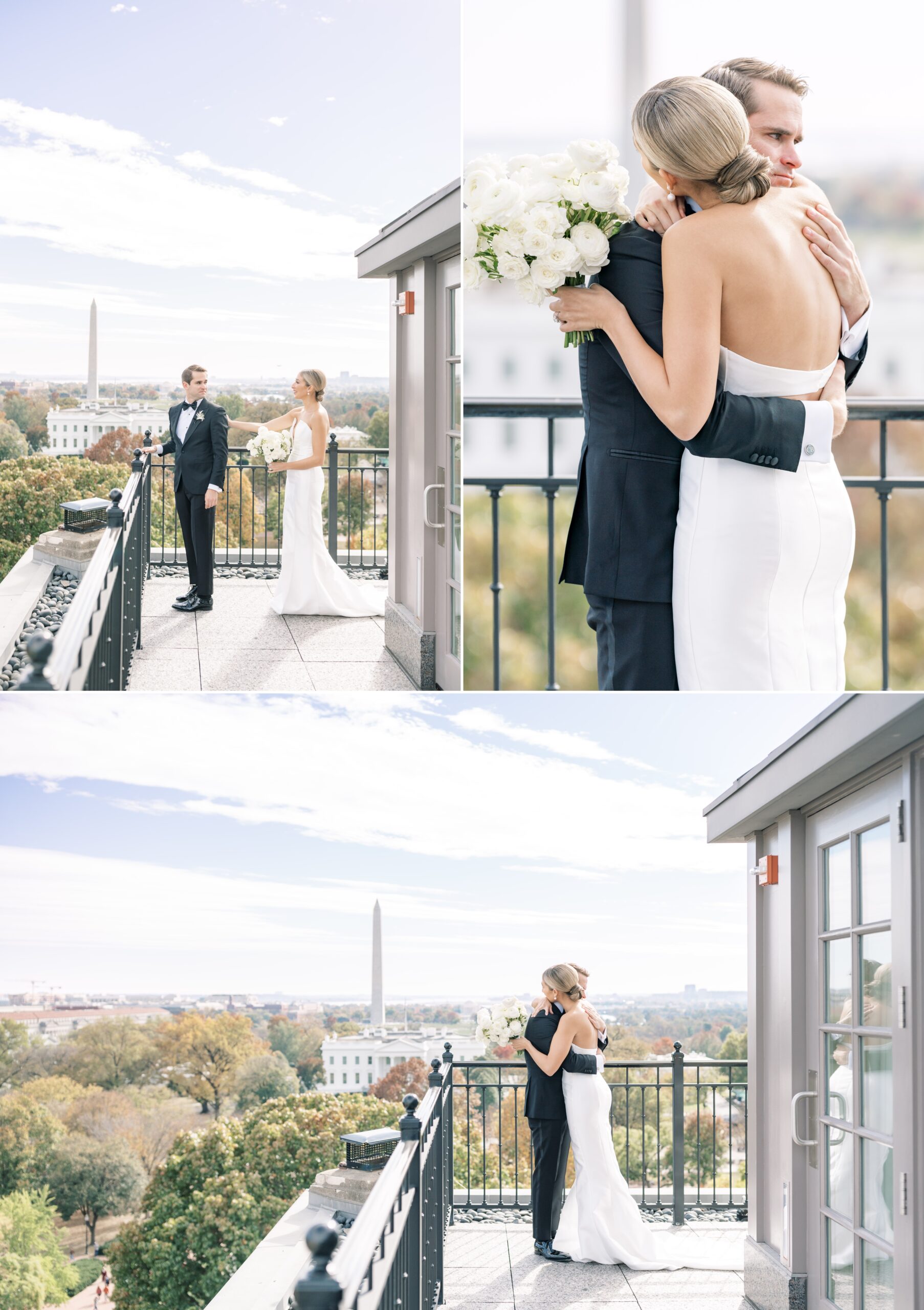 A chic black tie wedding at the elegant Hay Adams hotel in Washington, DC.