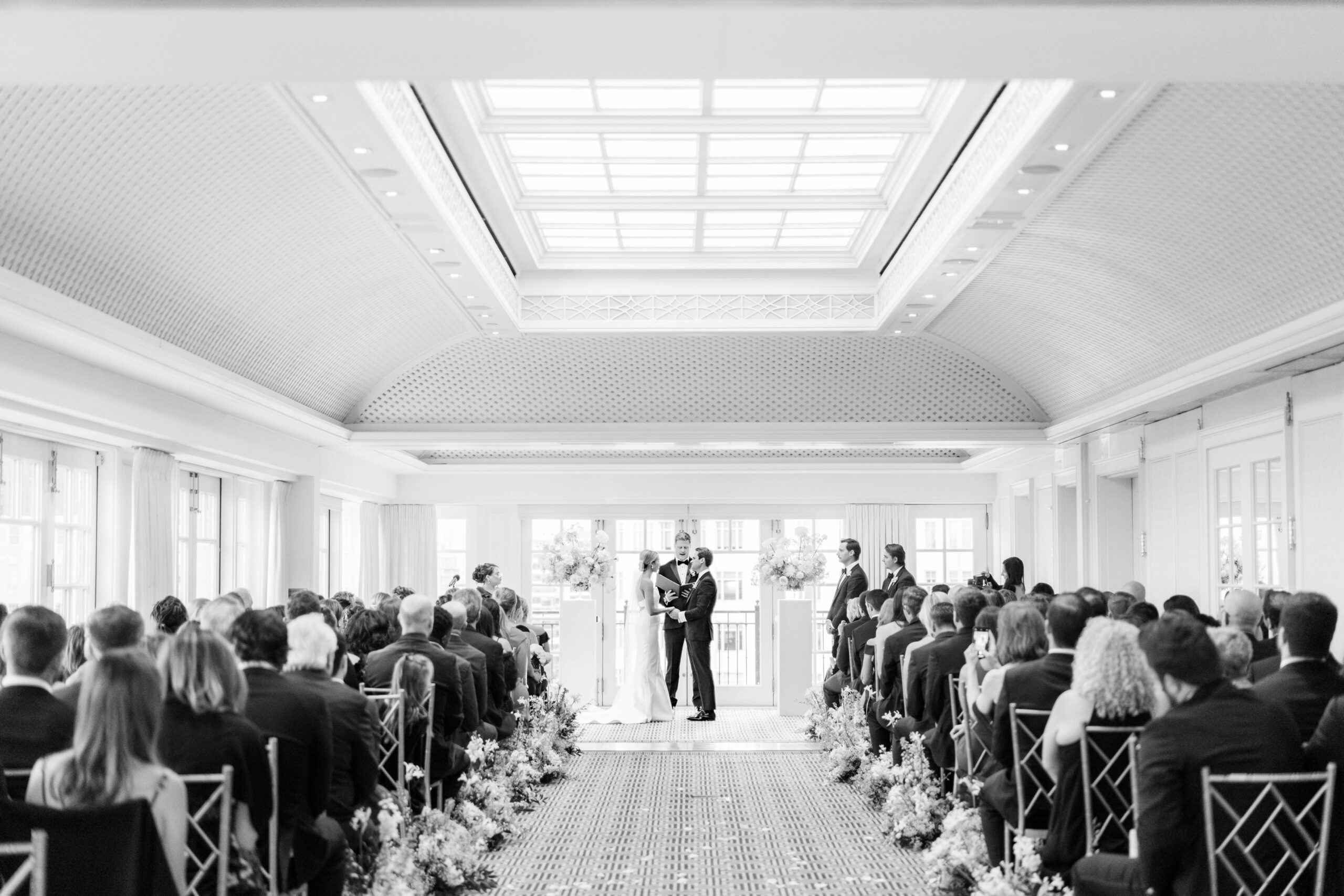 A chic black tie wedding at the elegant Hay Adams hotel in Washington, DC. 