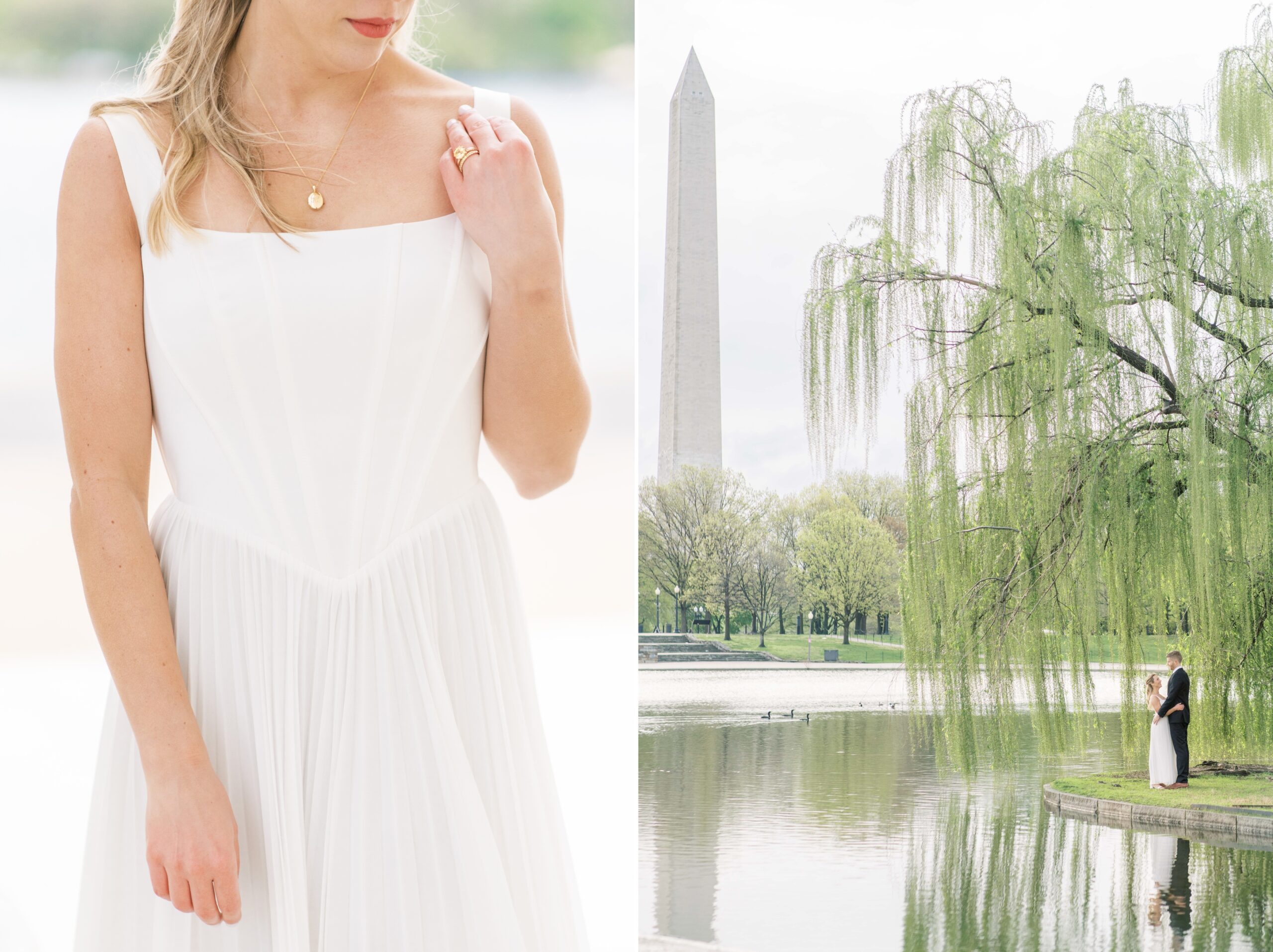 A sunrise elopement session at the Jefferson Memorial in Washington, DC.