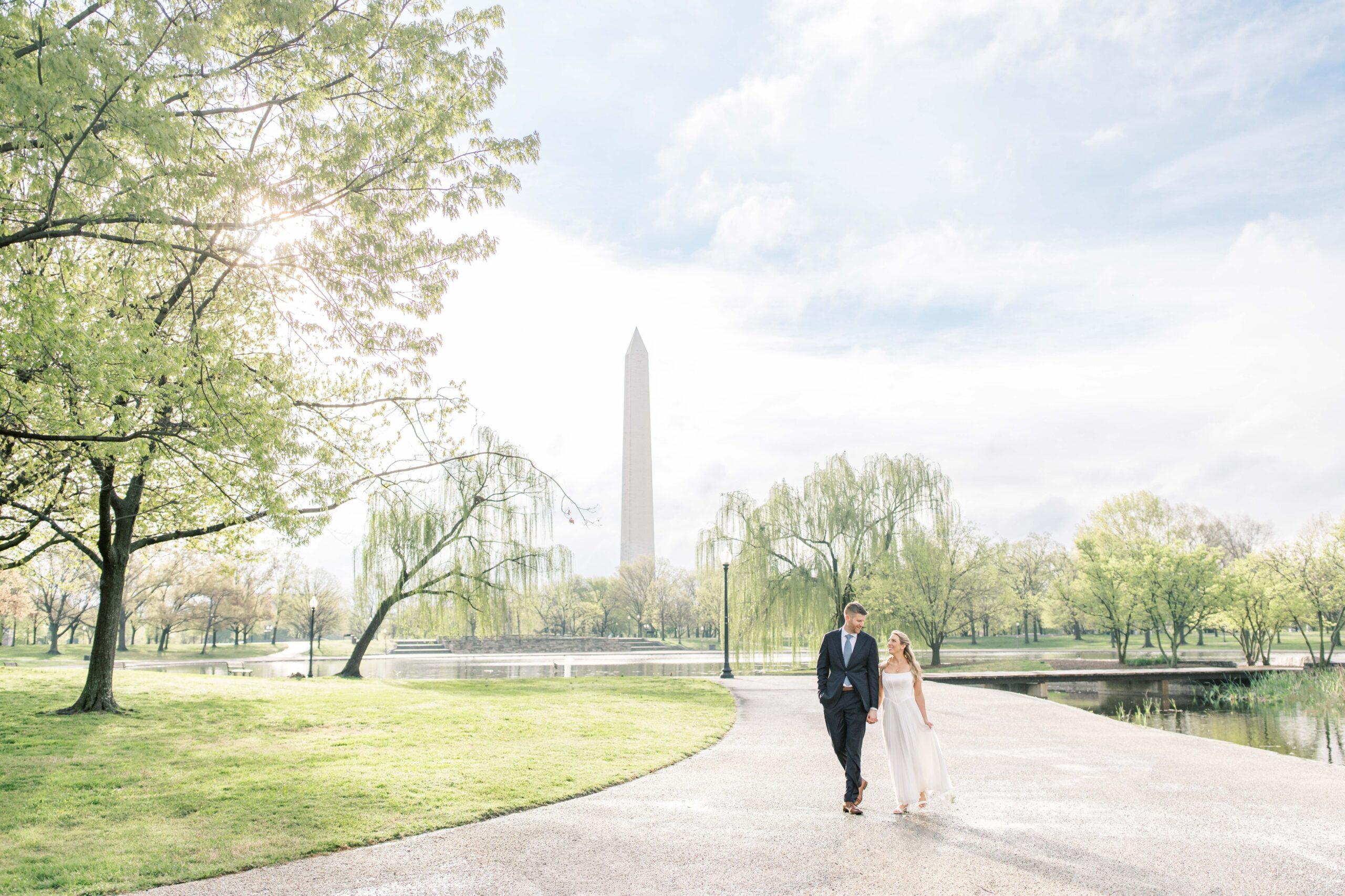 A sunrise elopement session at the Jefferson Memorial in Washington, DC.