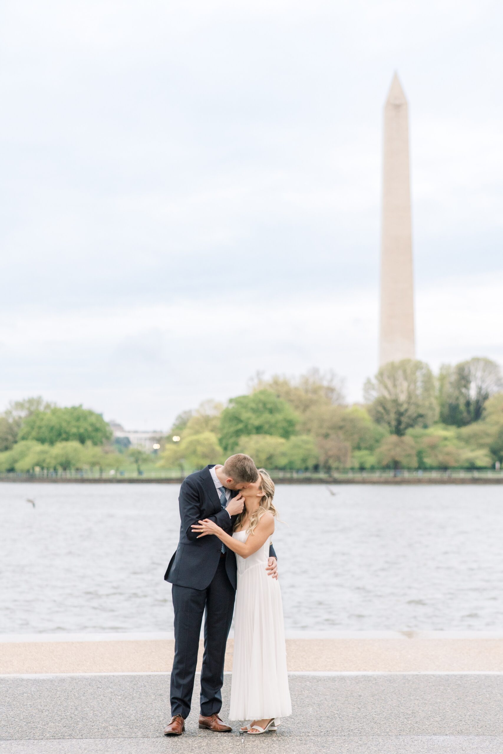 A sunrise elopement session at the Jefferson Memorial in Washington, DC.