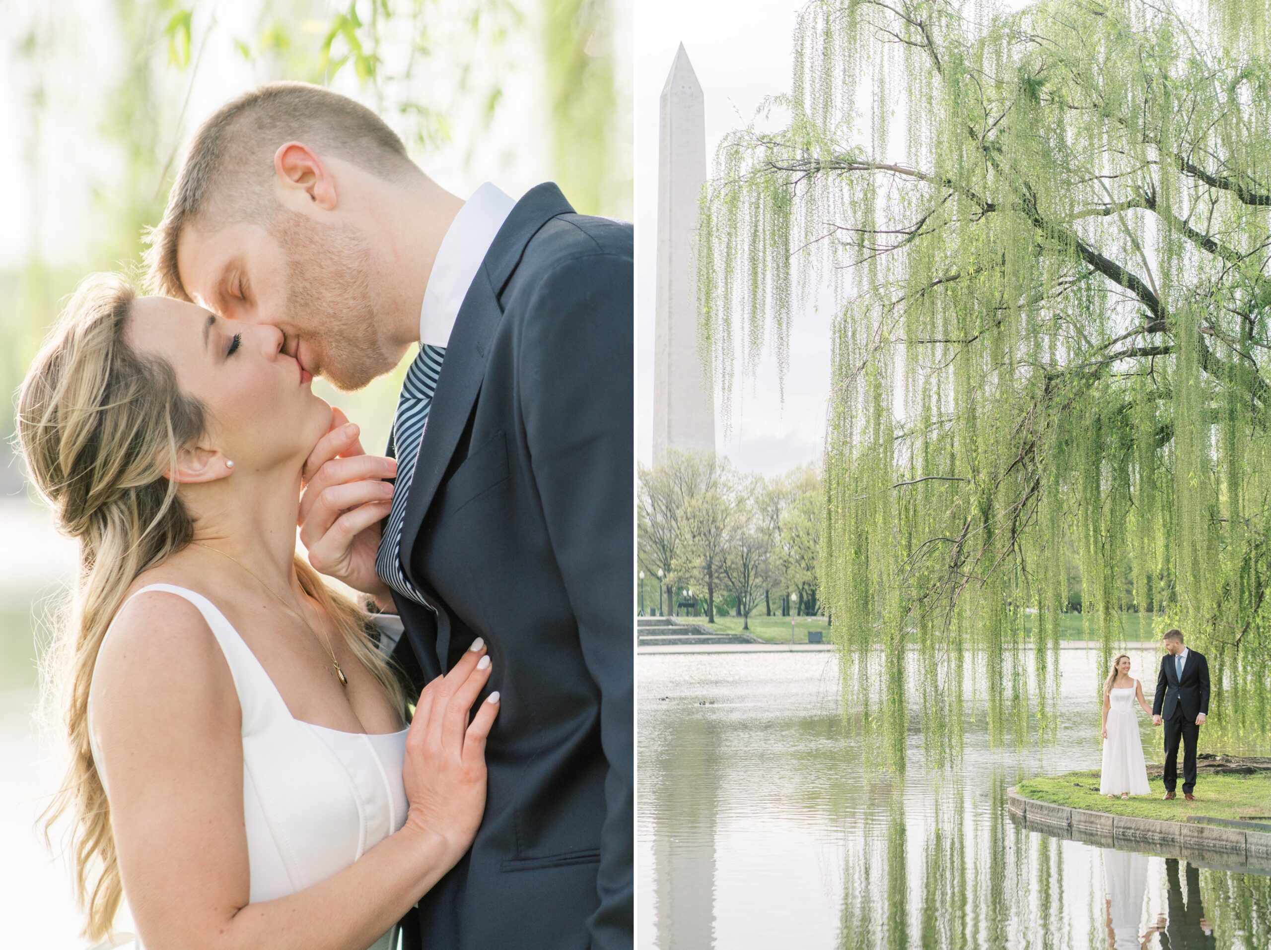 A sunrise elopement session at the Jefferson Memorial in Washington, DC.