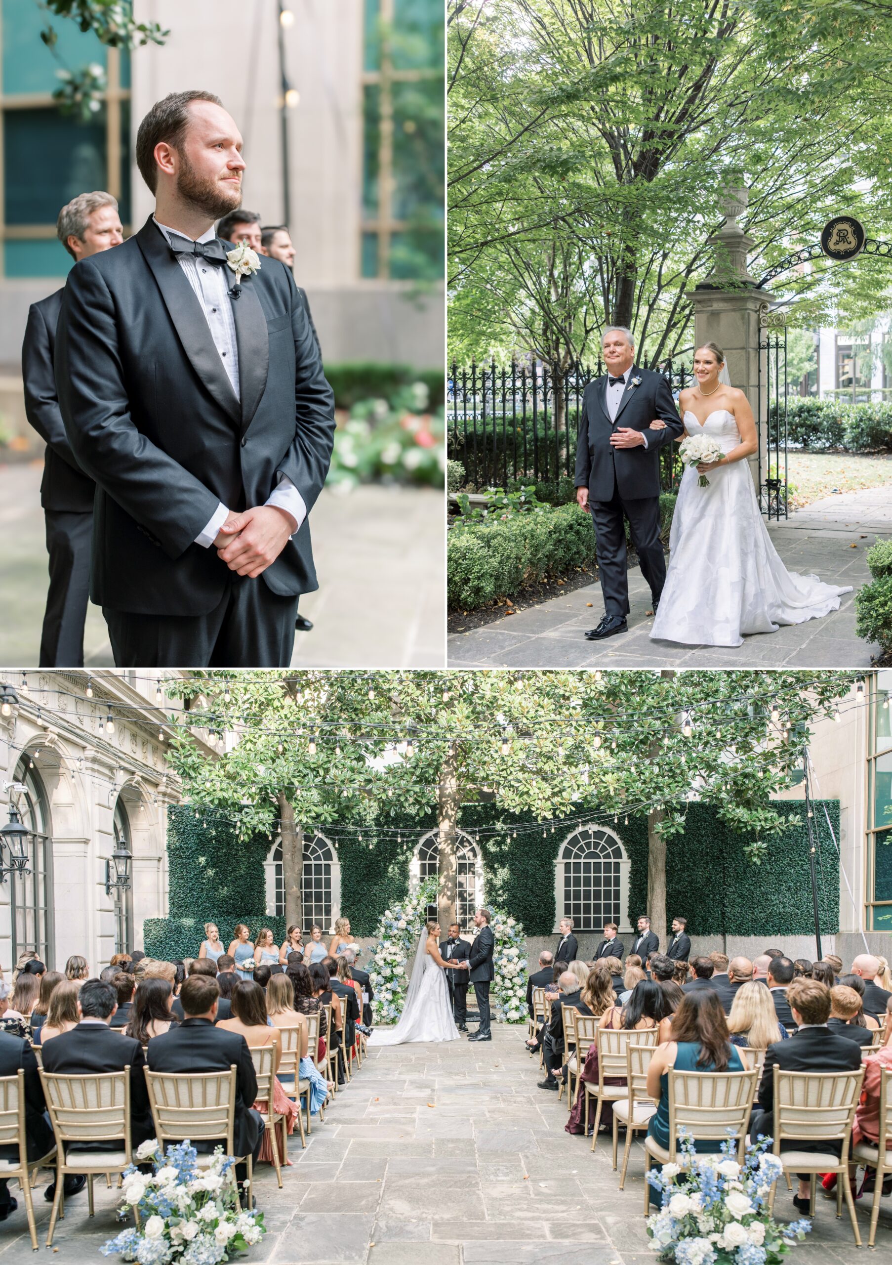 A classic fall wedding in the courtyard and ballroom at the St. Regis in downtown Washington, DC.