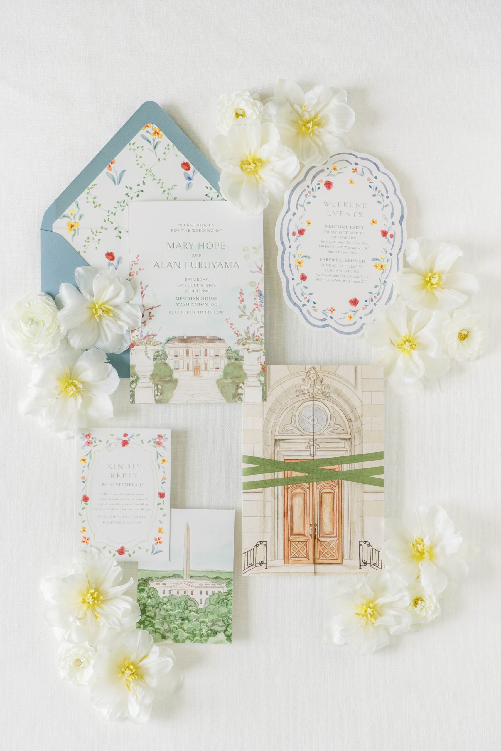 A stunning fall wedding full of elaborate floral designs at the Meridian House in Washington, DC.