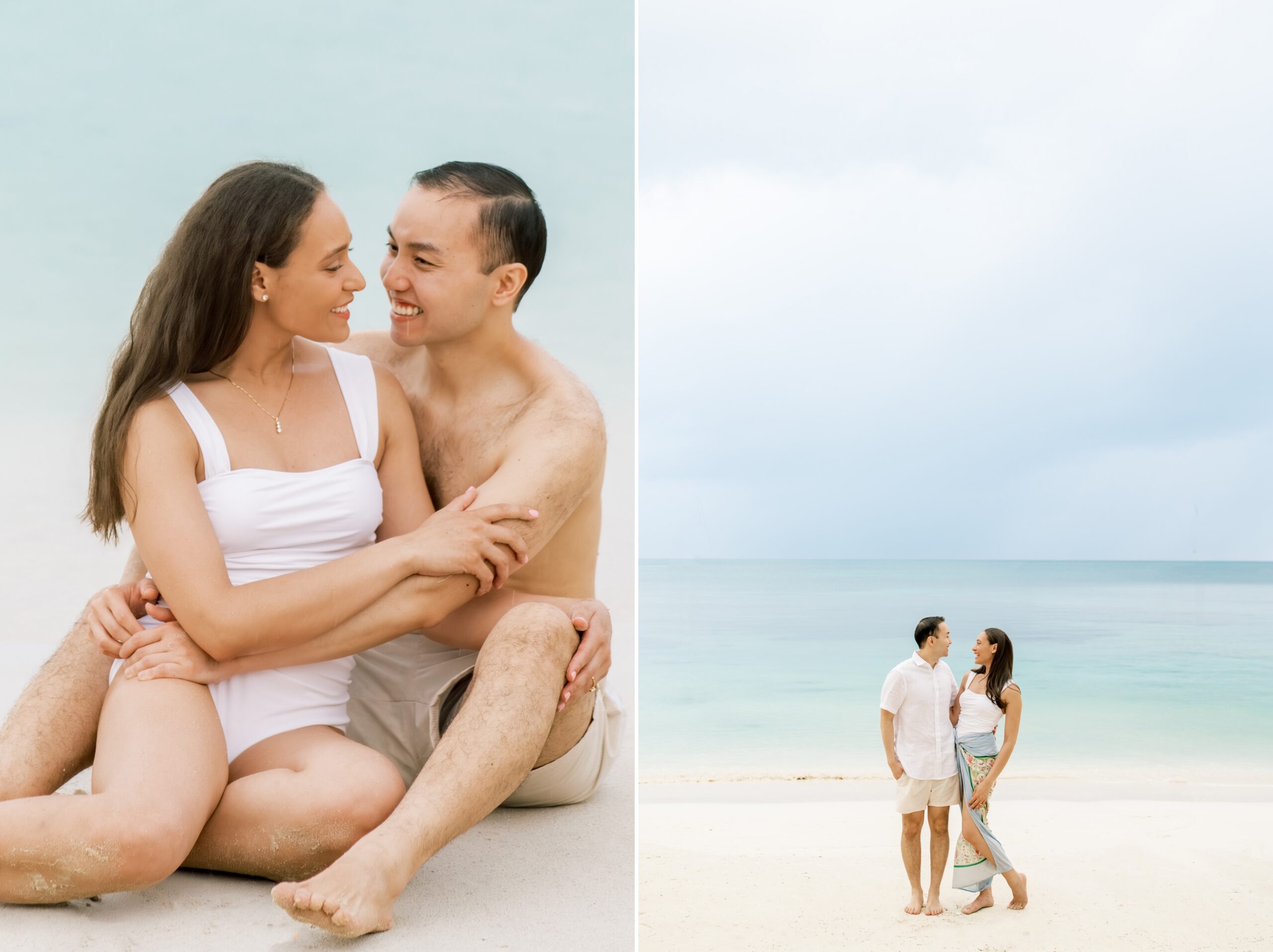 A beach front Caribbean engagement session held at Sandals Resort in Negril, Jamaica.