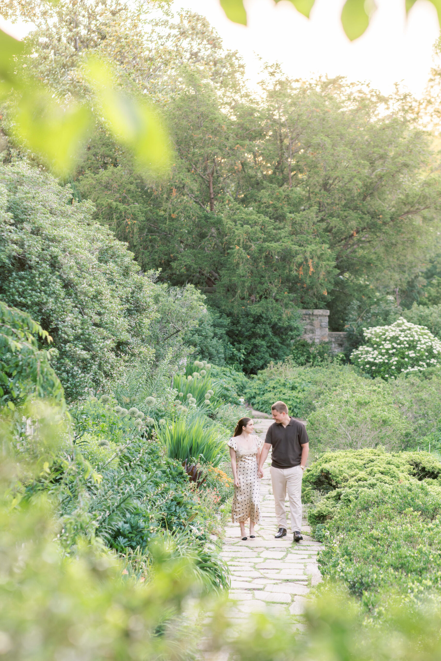A sunrise engagement session at the Washington National Cathedral in Washington, DC.