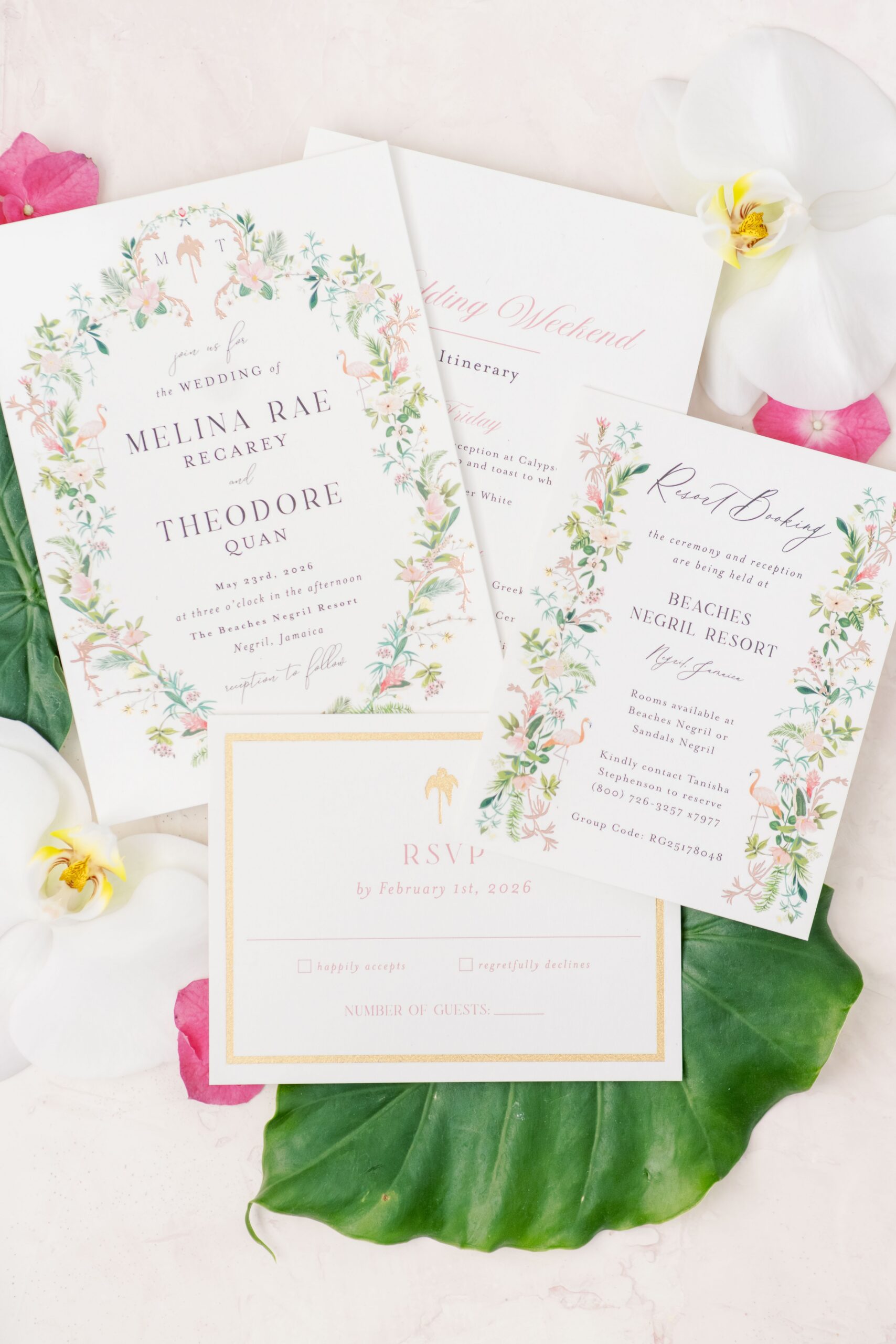 A tropic, beach front Caribbean wedding held at Beaches Resort in Negril, Jamaica.
