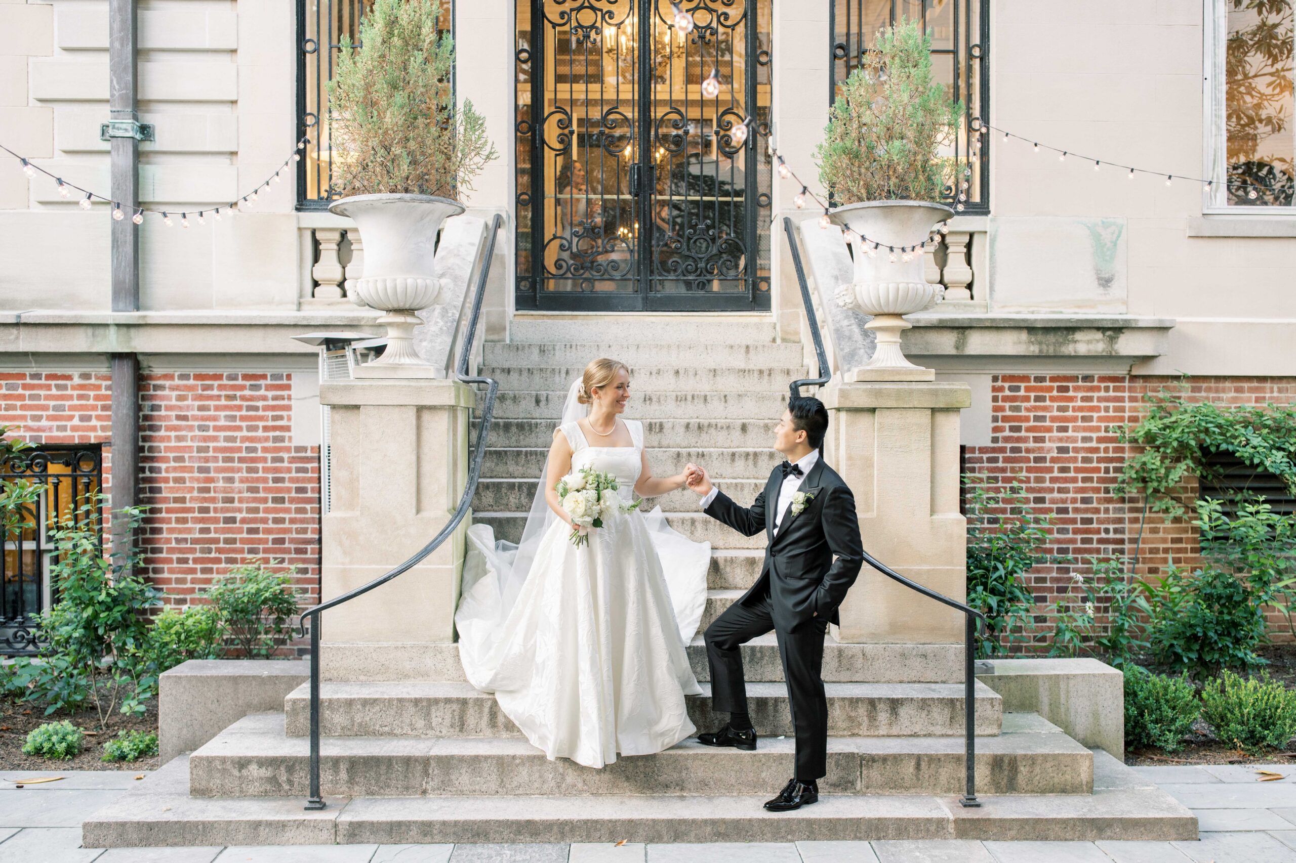 A romantic, black-tie summer wedding at the Cosmos Club in Washington, DC.