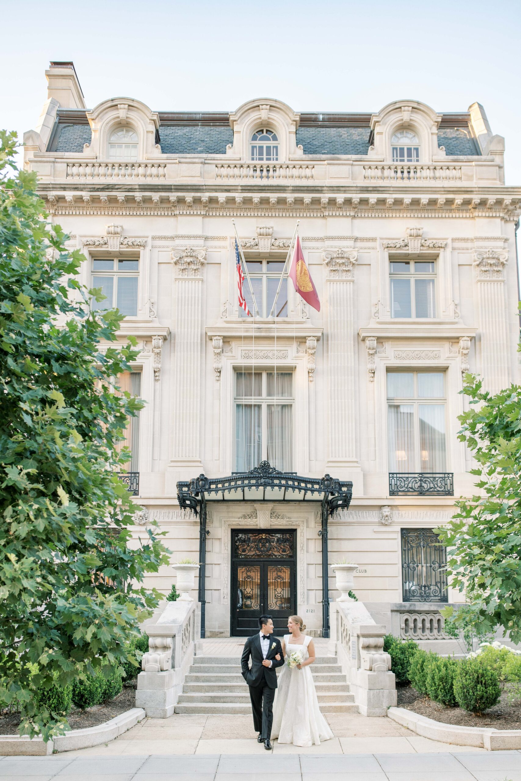 A romantic, black-tie summer wedding at the Cosmos Club in Washington, DC.