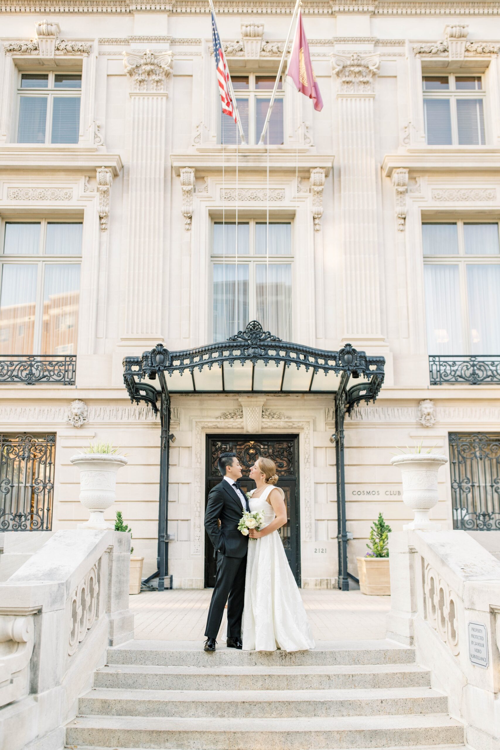 A romantic, black-tie summer wedding at the Cosmos Club in Washington, DC.