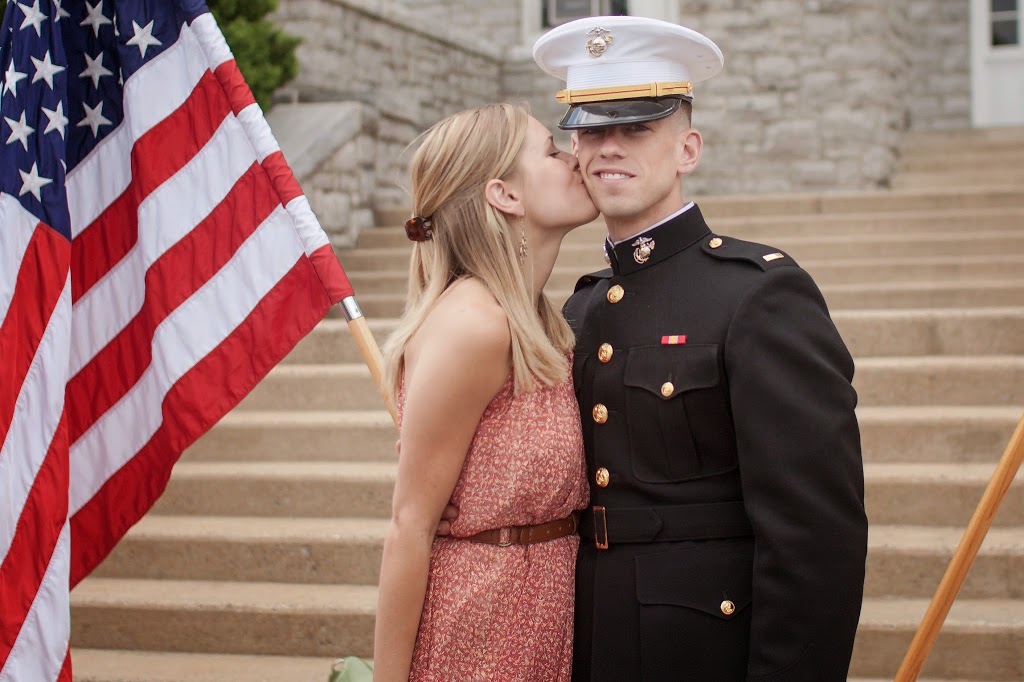 A commissioning ceremony for Washington, DC marines is photographed at James Madison University
