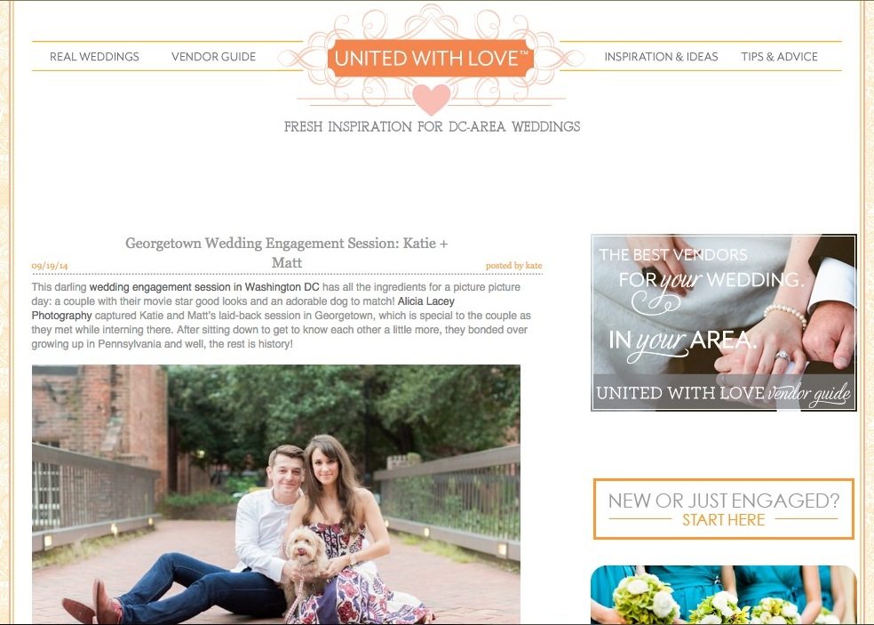 A Georgetown engagement feature on Washington, DC wedding blog United With Love.