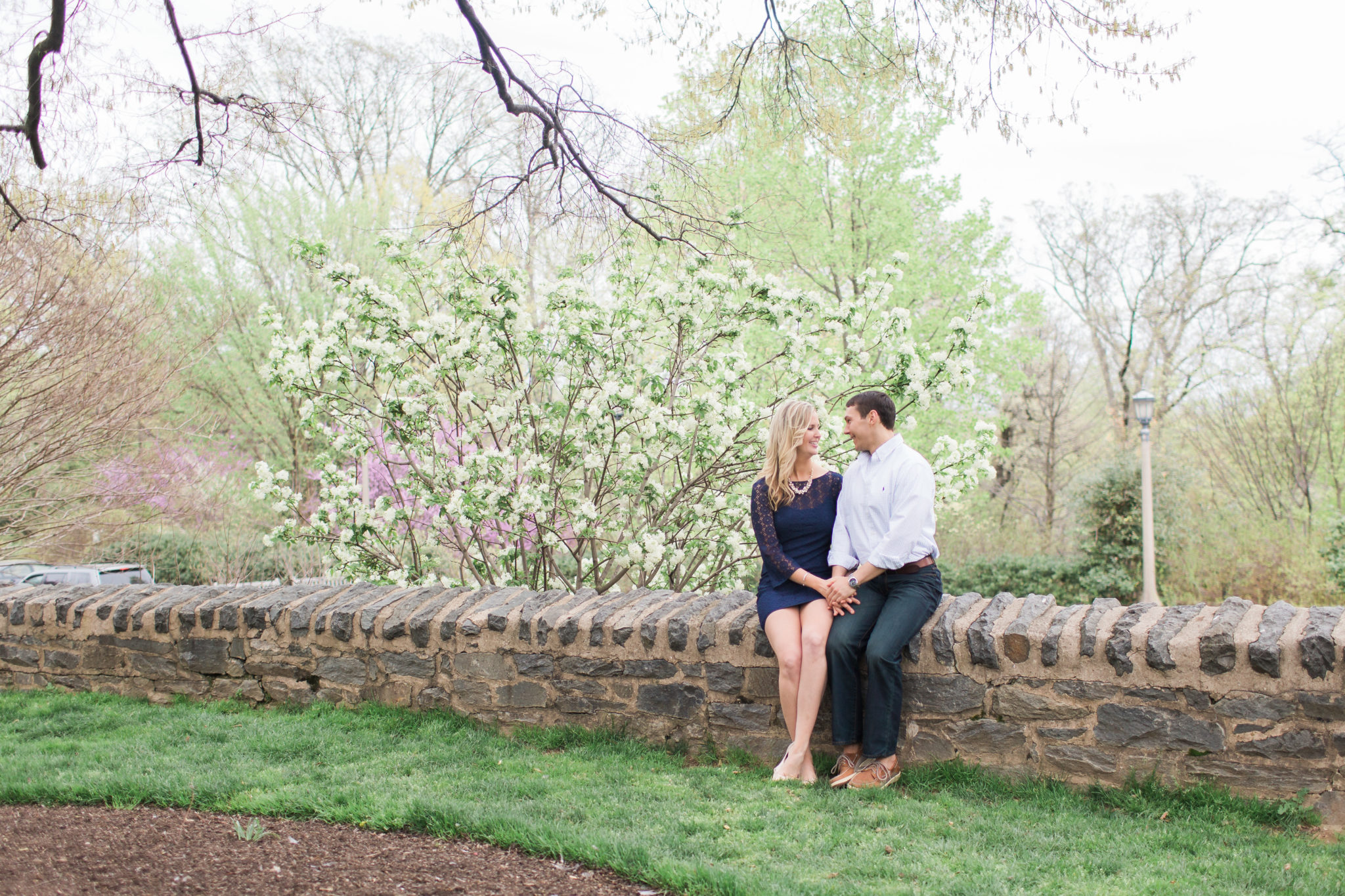 A beautiful springtime engagement session at the Washington National Cathedral in Georgetown, DC.