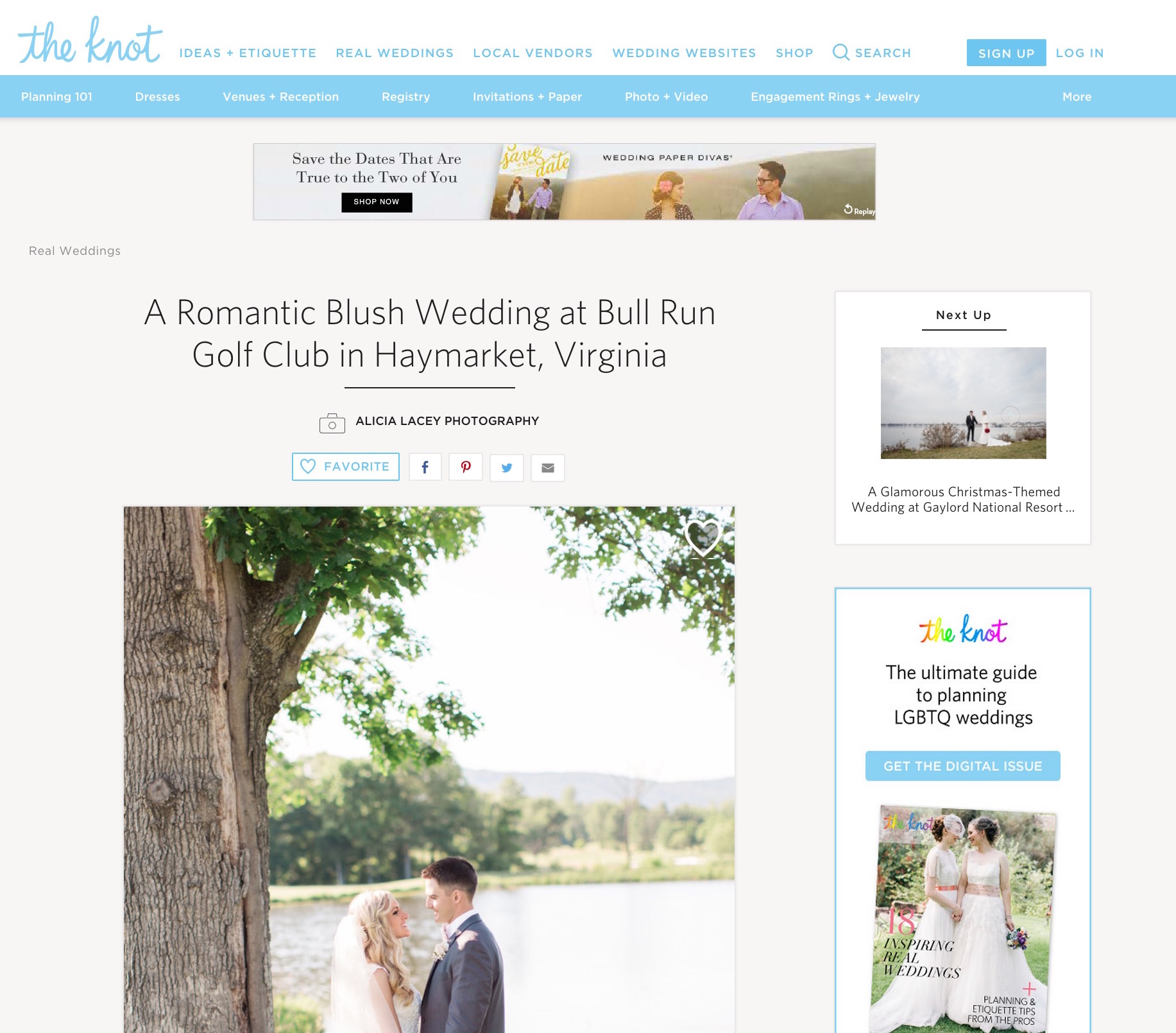Washington, DC Photographer has wedding featured on The Knot blog.