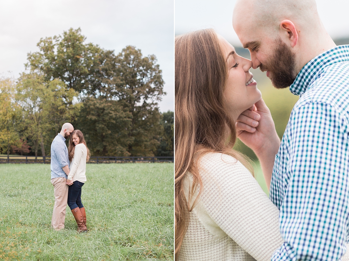 A romantic fall session with a stunning couple and their two adorable dogs in scenic Middleburg, VA -- wine country outside of Washington, DC. 