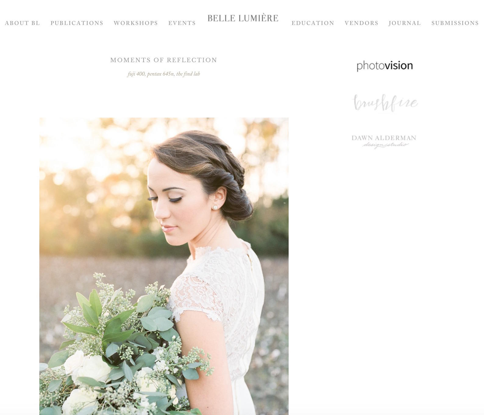 A Washington, DC wedding photographer has a fine art film editorial shot in at private cotton plantation featured on the esteemed journal of Belle Lumière. 