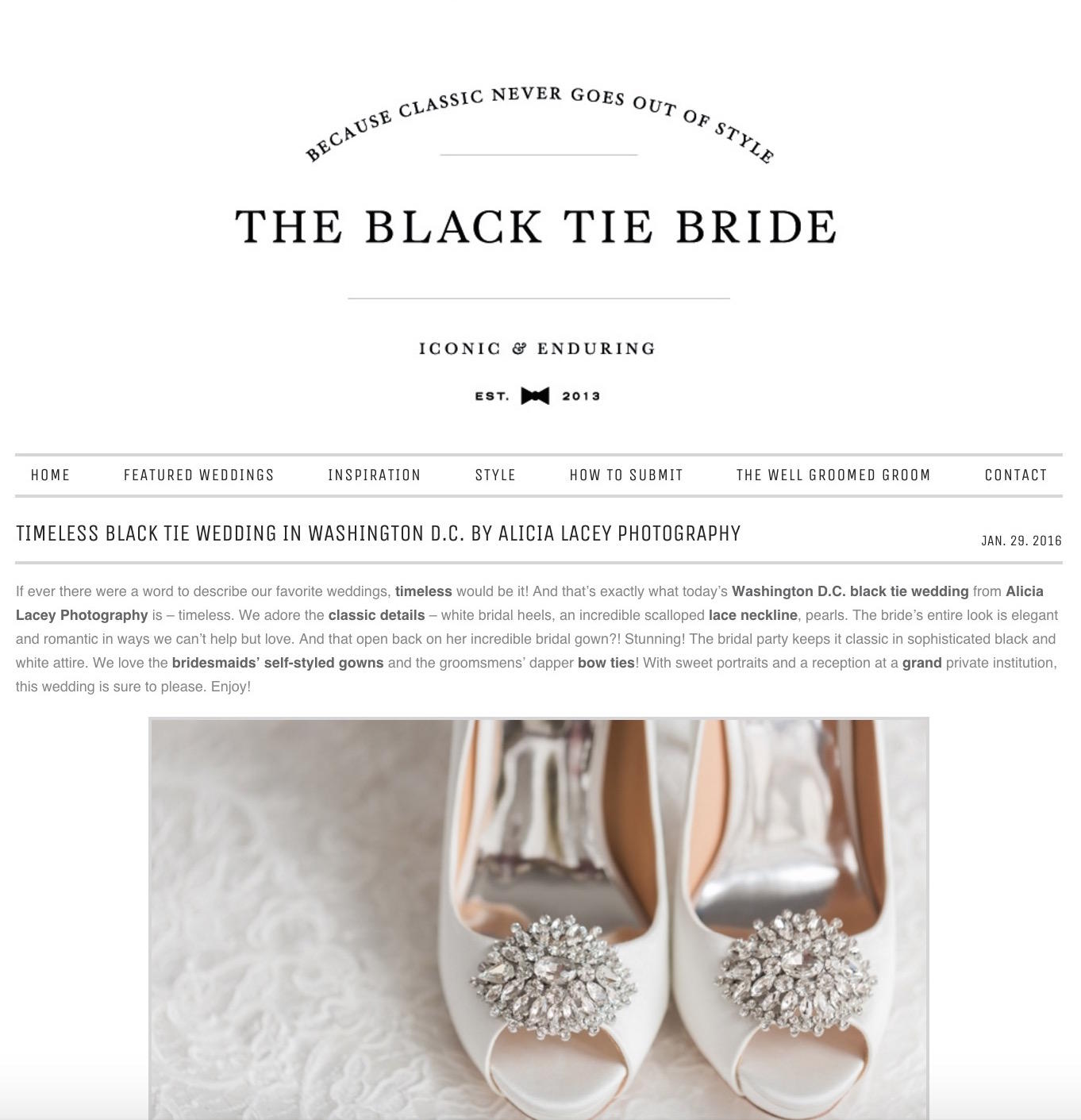 A gorgeous black tie wedding at The Metropolitan Club in Washington, DC is featured on the prestigious blog, The Black Tie Bride.