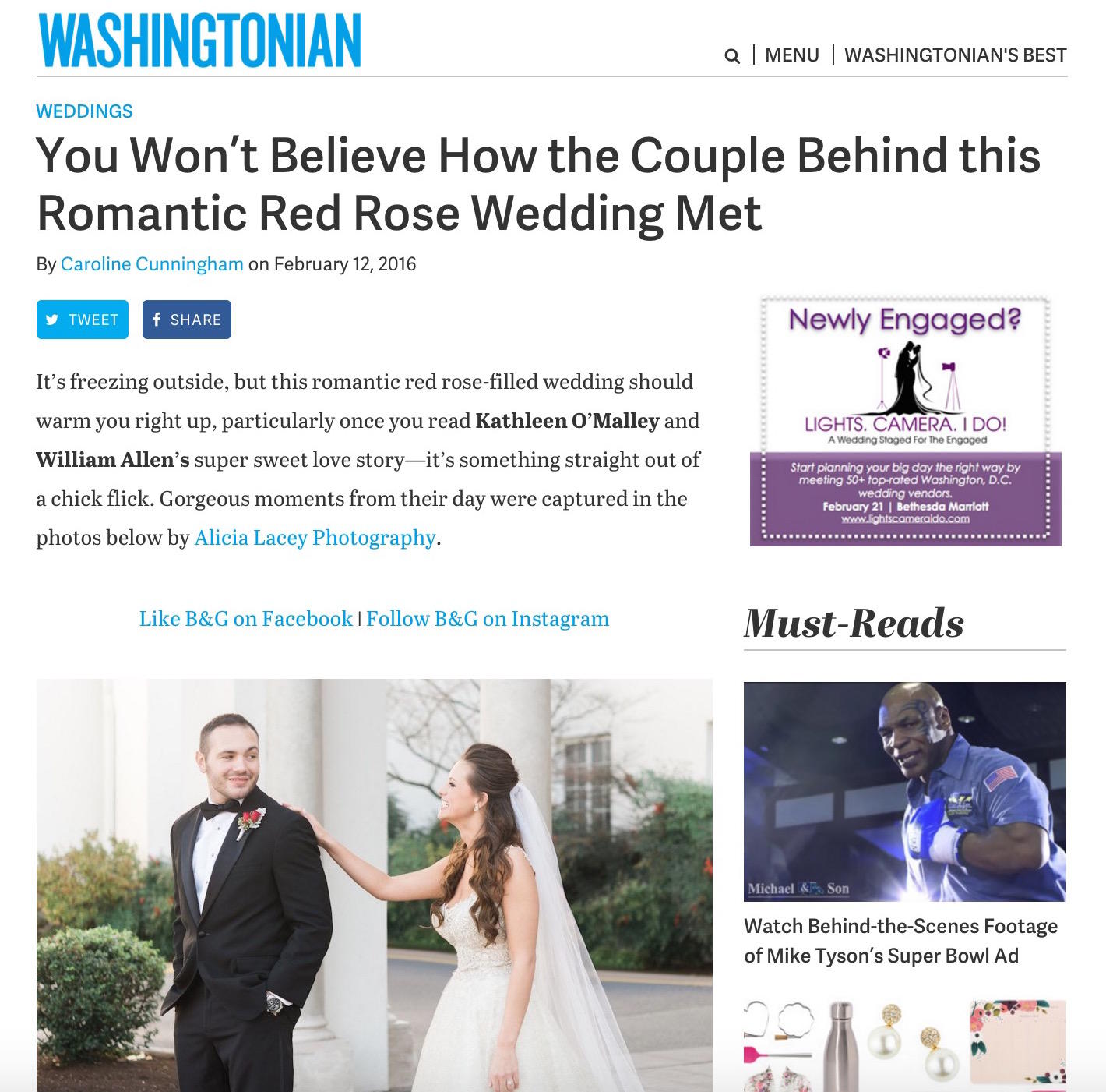 Washingtonian Bride & Groom features a Washington, DC wedding photographer's work from a regal affair at the renowned Congressional Country Club in Bethesda.
