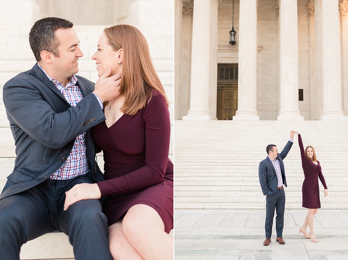 A classic Capitol Hill engagement session photographed by Washington, DC wedding and anniversary photographer, Alicia Lacey.