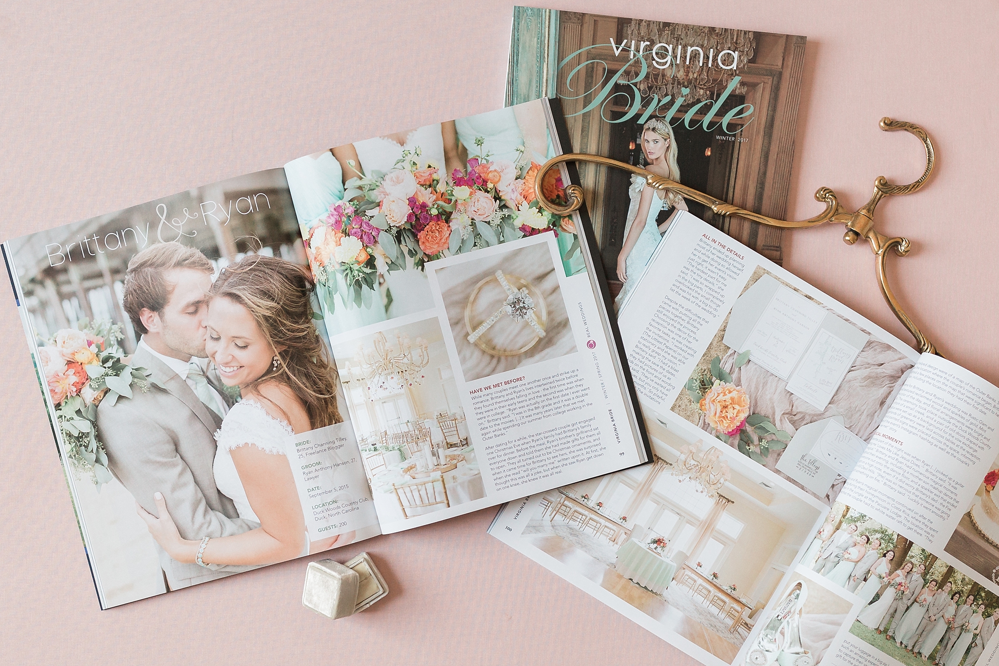 A colorful Outer Banks wedding photographed at Ducks Woods Country Club is featured in the prestigious Virginia Bride Magazine.