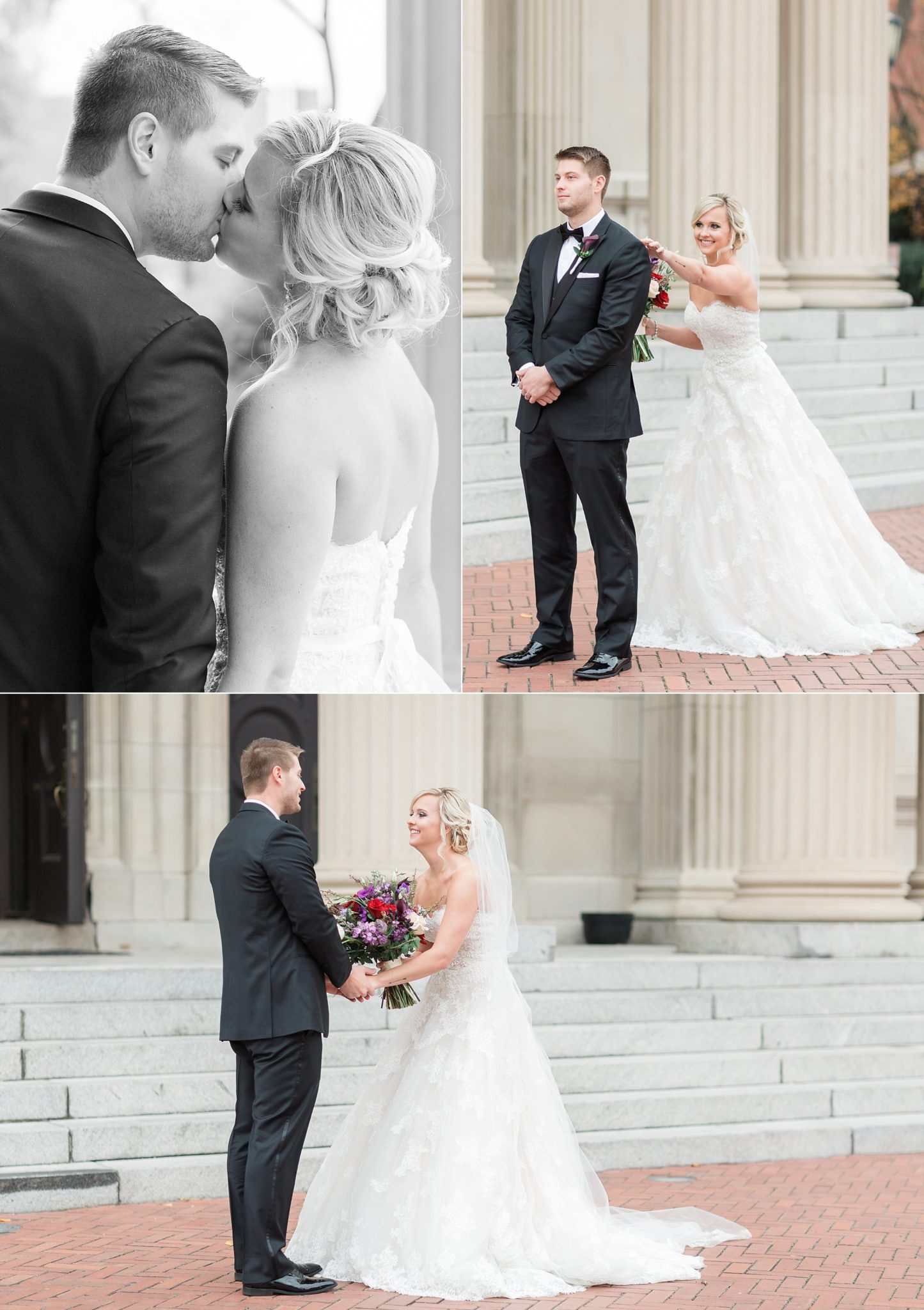 Real brides and grooms share their personal experiences and emotions during their first look with their Washington, DC wedding photographer, Alicia Lacey.
