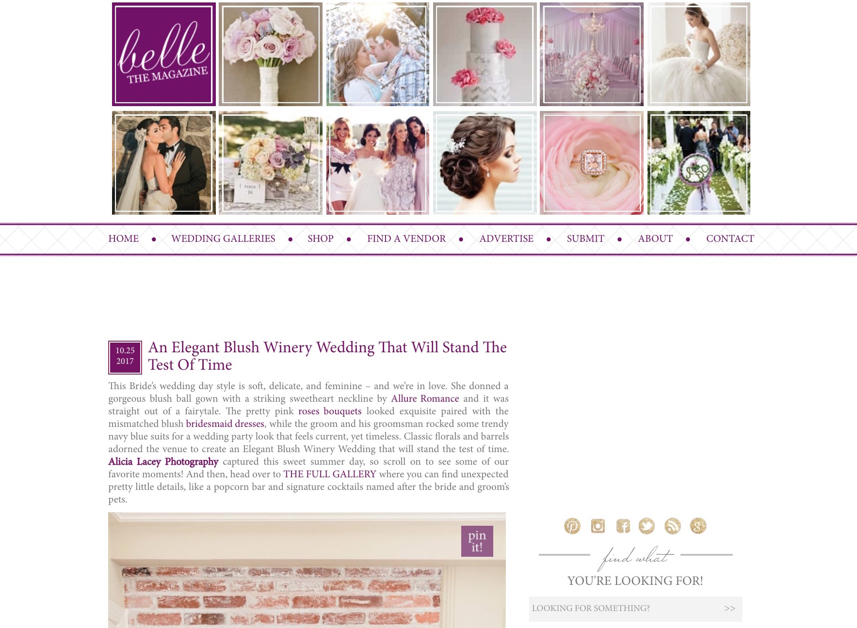 A stunning blush and cream wedding at Stone Tower Winery in Leesburg, VA is featured on Belle the Magazine. 