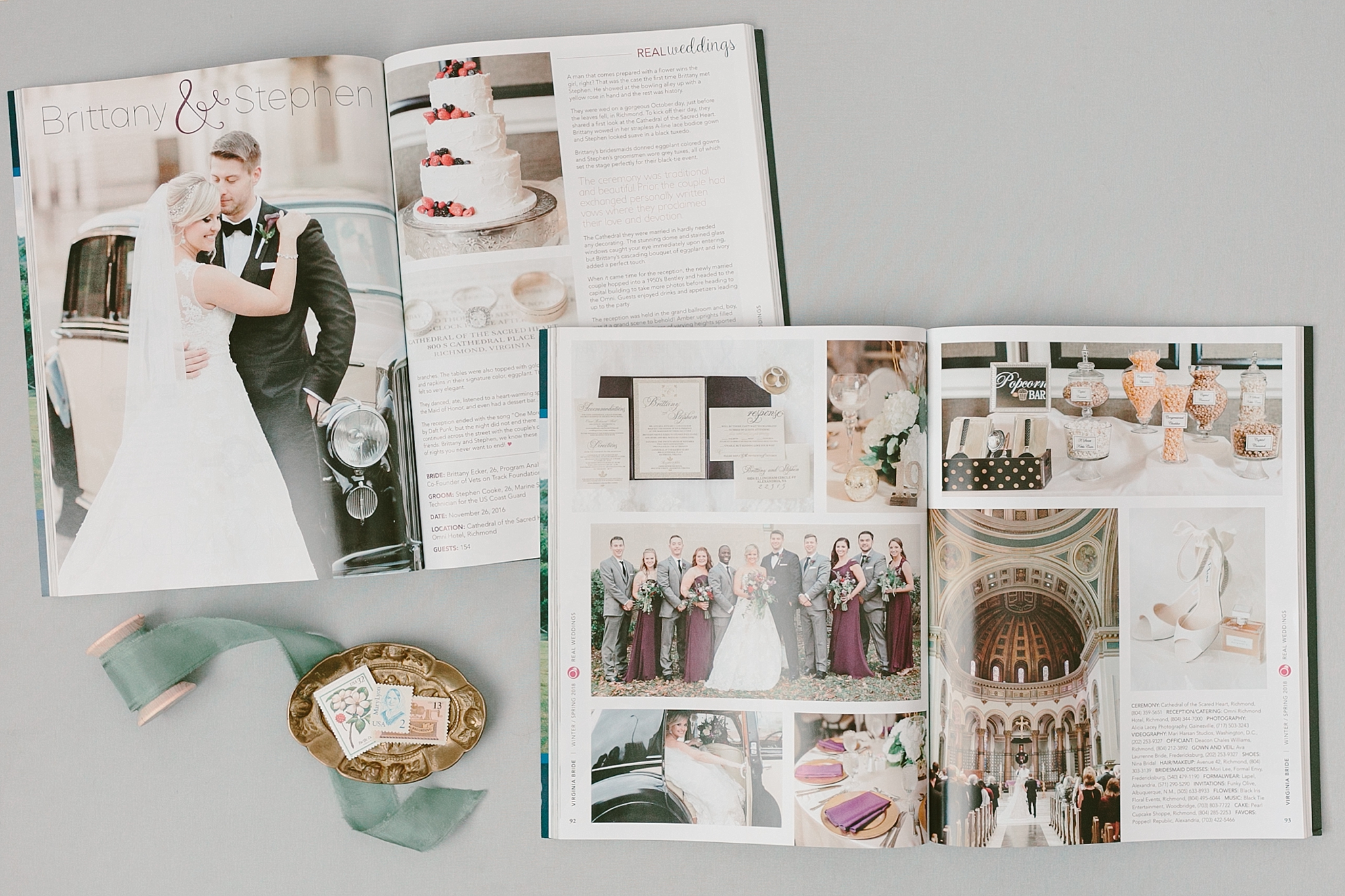 A wedding photographed at The Cathedral of the Sacred Heart and Omni Richmond Hotel is featured in the recent issue of Virginia Bride Magazine.