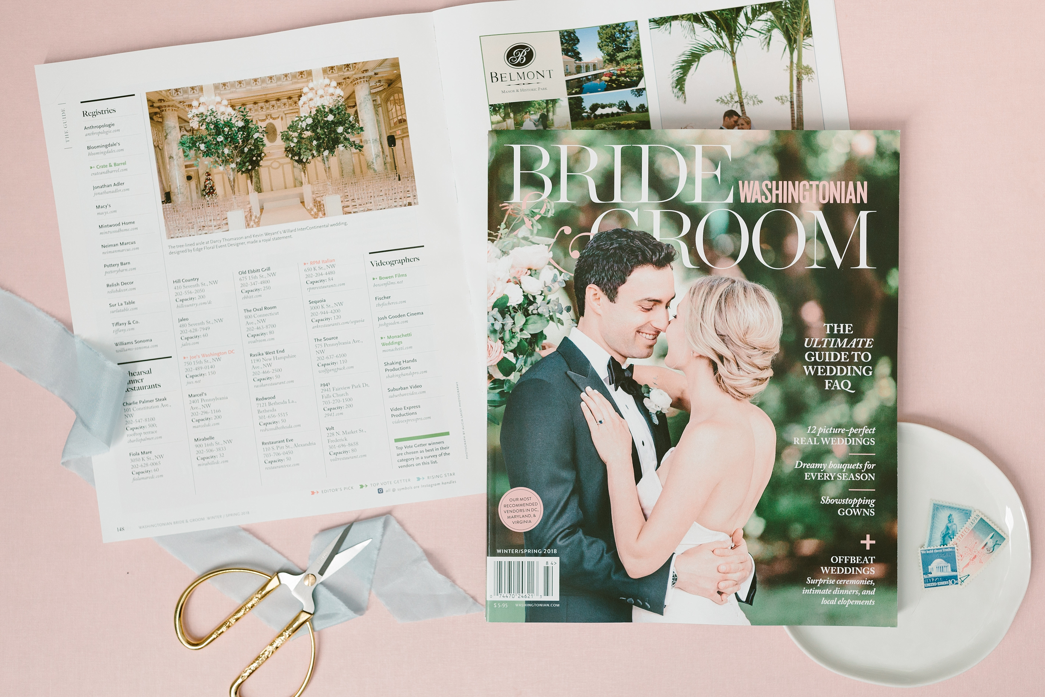 This Washington, DC wedding photographer two features in the latest issues of The Knot DMV and Washingtonian Bride and Groom Magazine.