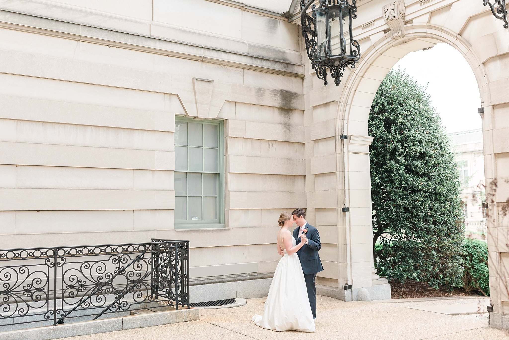 This classic DC wedding is held at the Society of the Cincinnati and Whittemore House in NW Washington, DC with a refreshing spring color palette of blush, peach, and navy blue.