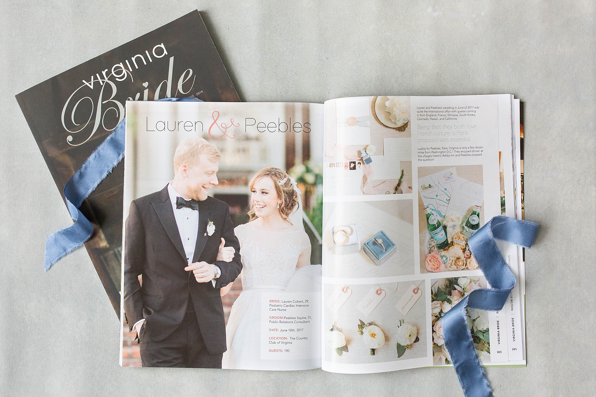 A ballet inspired wedding at the Country Club of Virginia in Richmond is featured in the most recent issue of VA Bride Magazine.