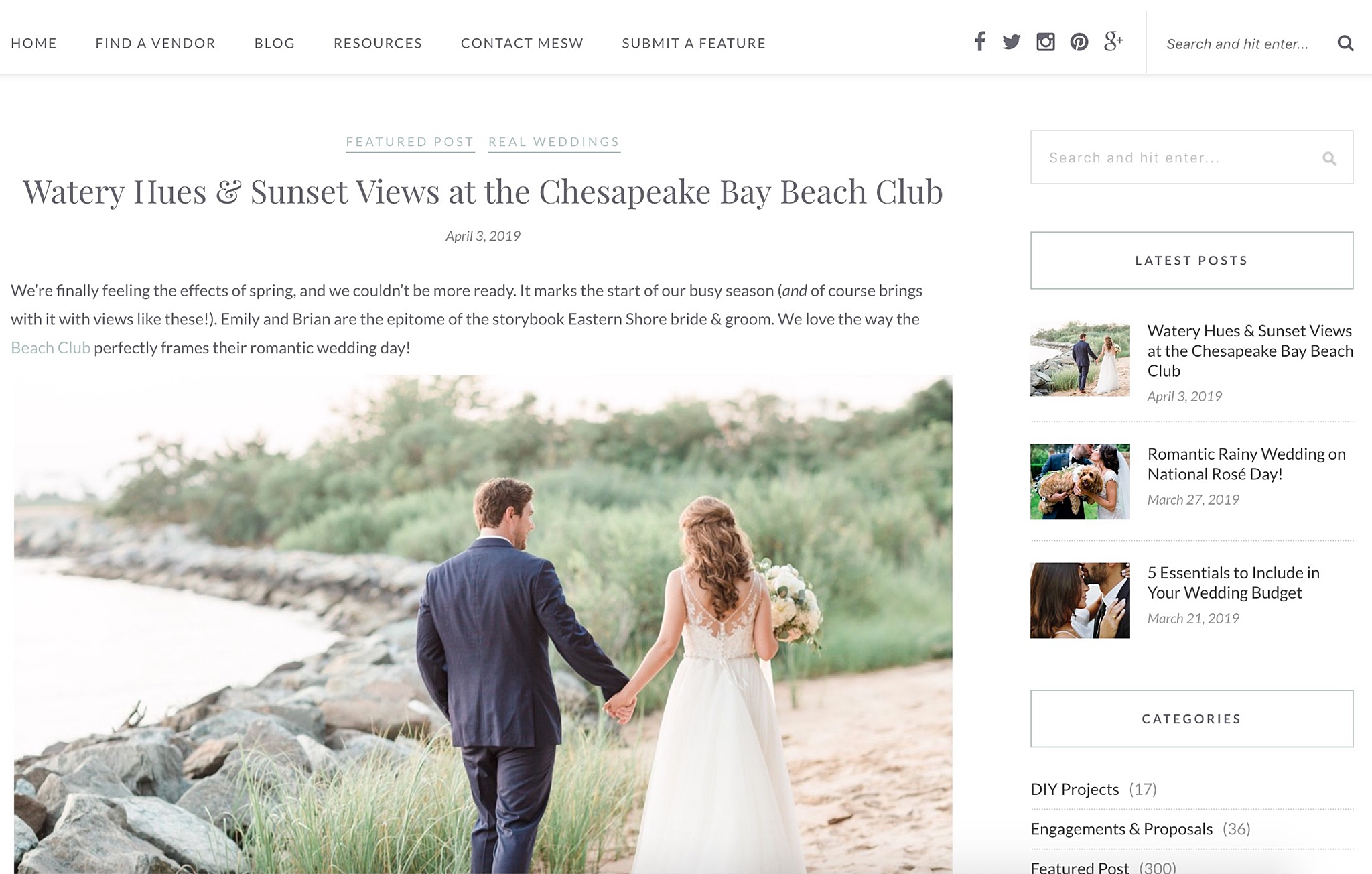 This chic Chesapeake Bay Beach Club wedding in Stevensville, MD is featured on My Eastern Shore Wedding blog.
