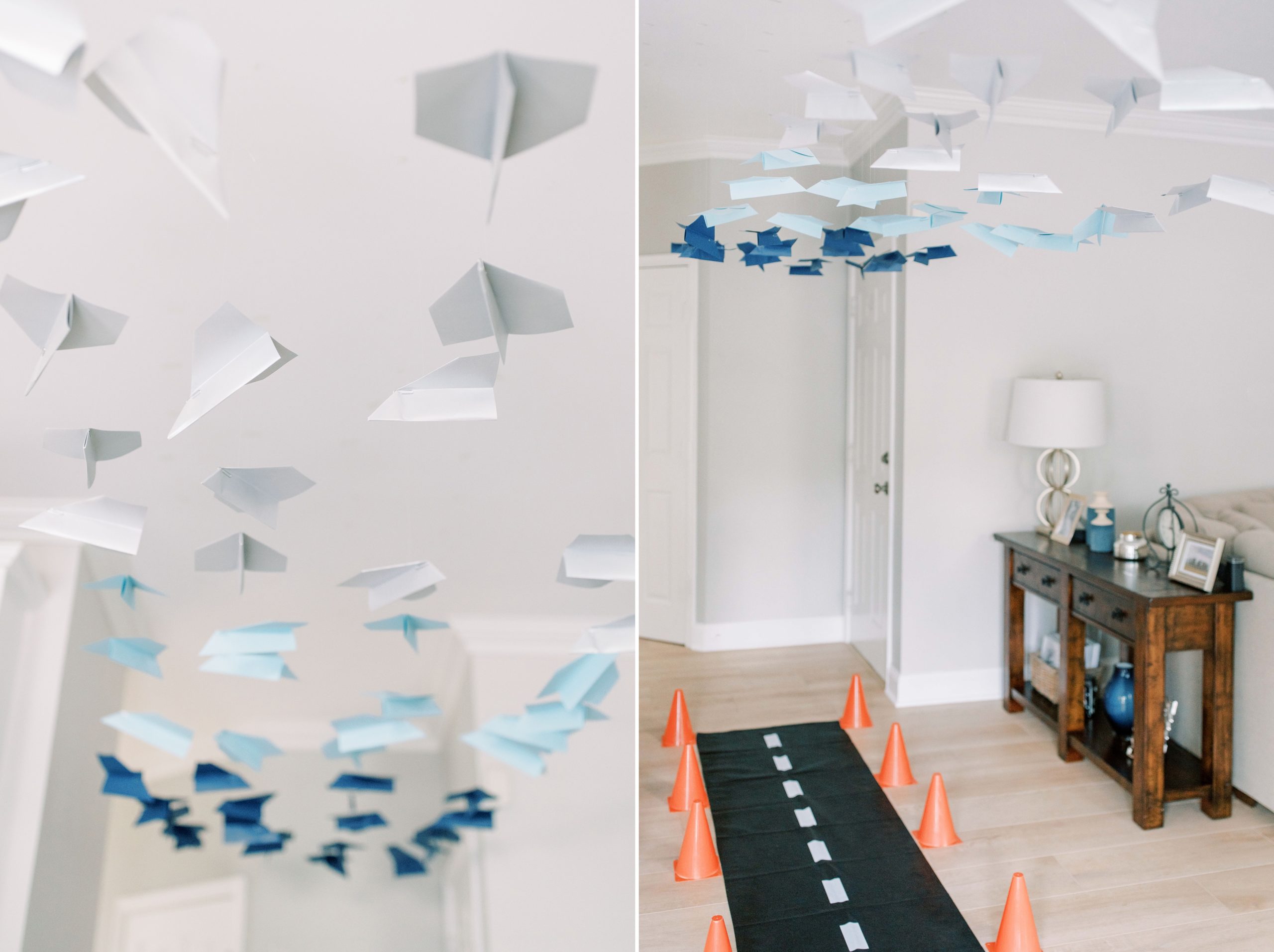 Hanging Paper Airplanes for Around the World Party