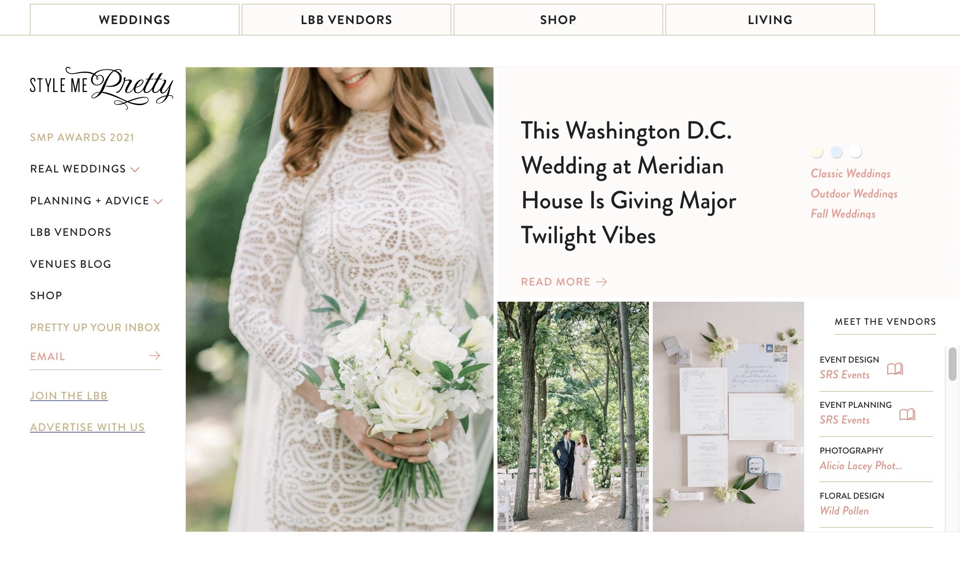 Washington, DC wedding photographer, Alicia Lacey, captured this stunning Meridian House wedding as featured on Style Me Pretty.