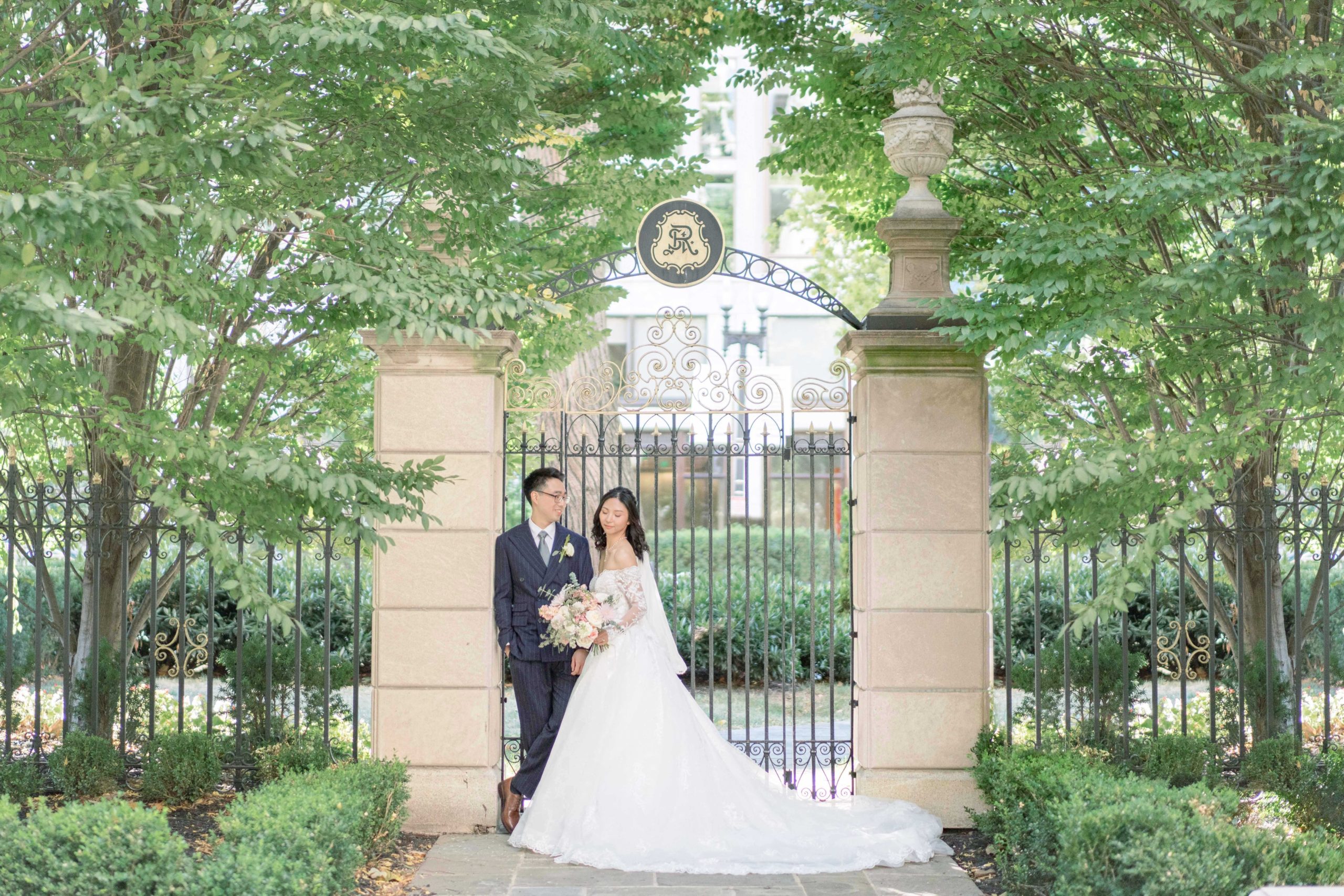 A elegant wedding on the Astor Terrace at the St. Regis Hotel in downtown Washington, DC.
